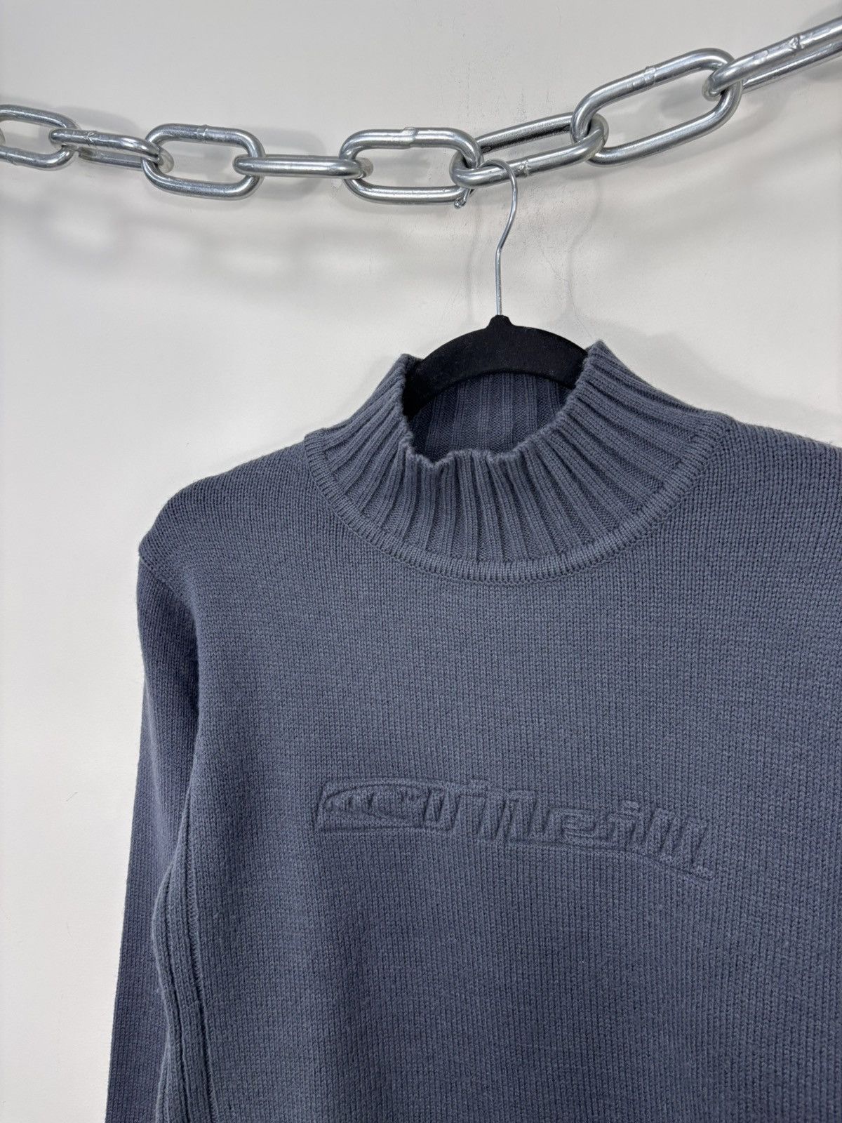 O'Neill Vintage O’Neill Y2K Women’s Big Logo Wool Mock Neck Sweater Size L / US 10 / IT 46 - 3 Thumbnail
