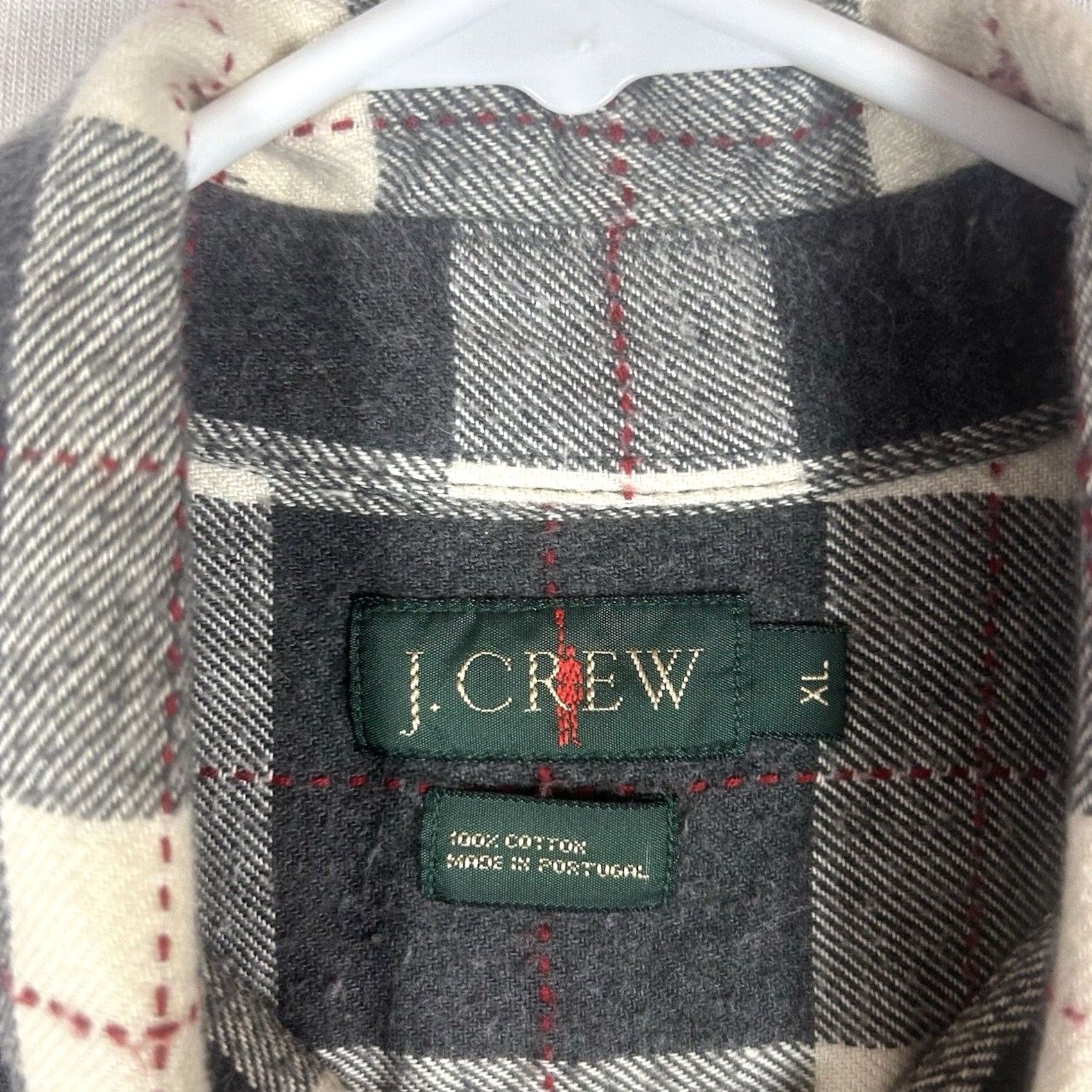J.Crew J.CREW Button-Up Shirt Flannel Plaid 100% Cotton Mens XL Casual Portugal Origin Corded Button-Down Collared Classic Slimming Style Size US XL / EU 56 / 4 - 3 Thumbnail
