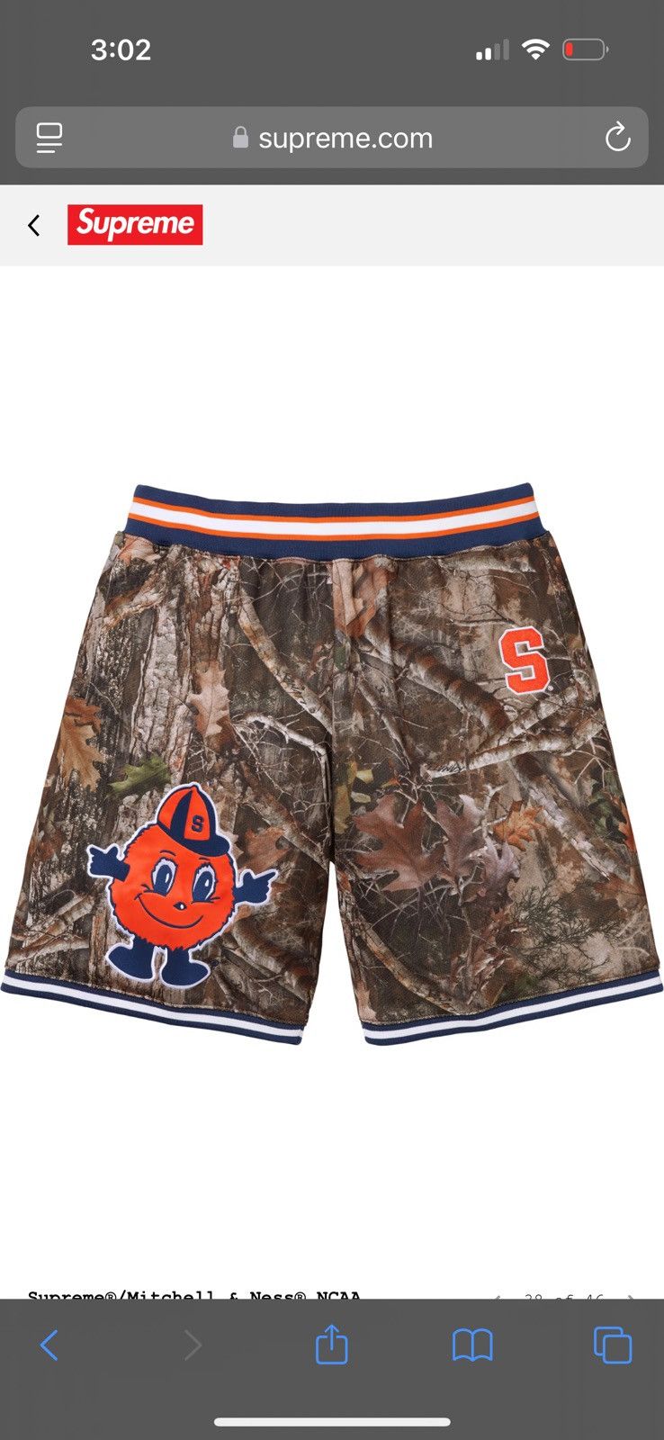 Supreme Supreme x Mitchell and Ness x Syracuse Short size small Size US 30 / EU 46 - 4 Thumbnail