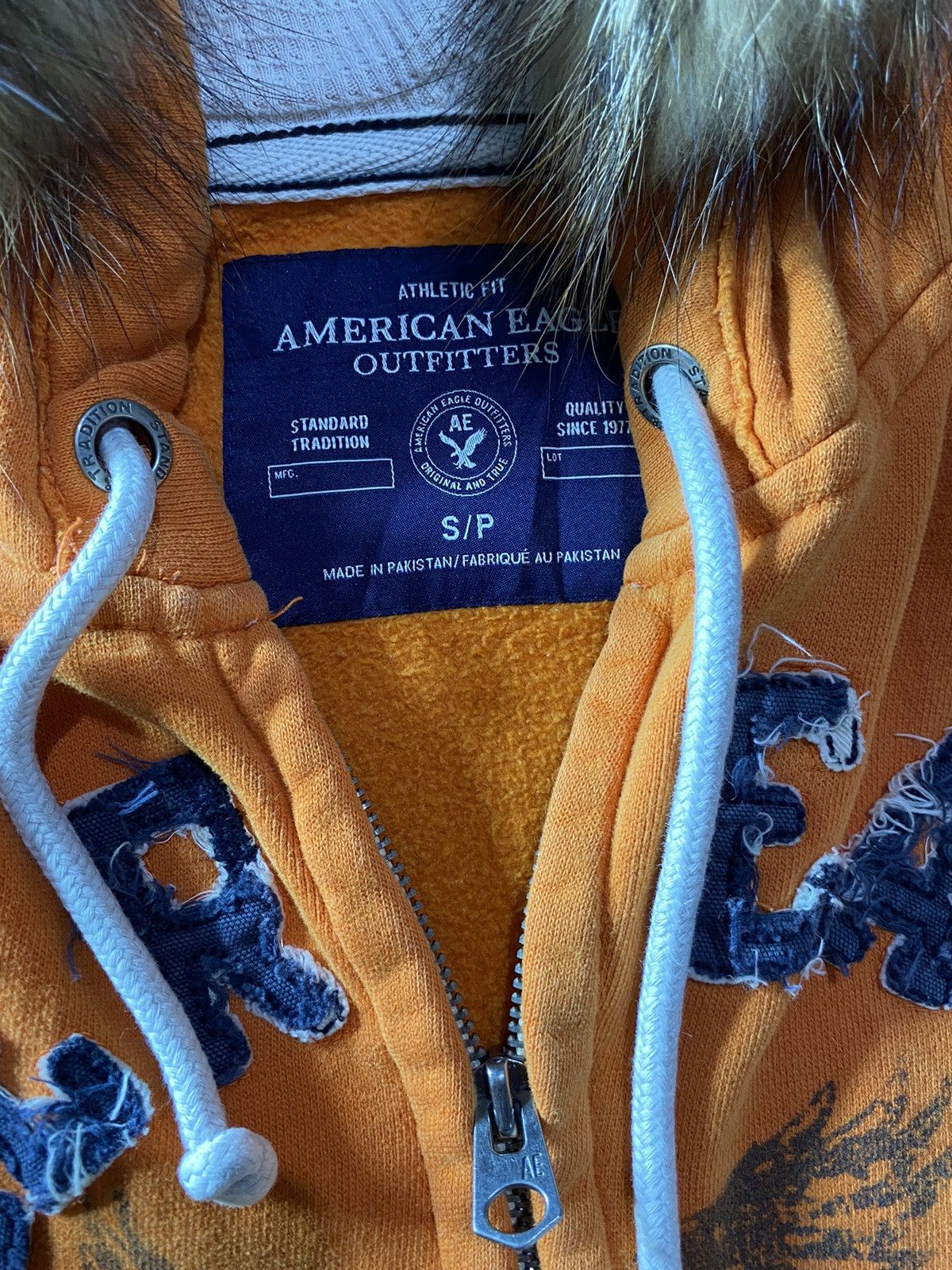 Le Grande Bleu (L.G.B.) Vintage american eagle faux fur distressed zip hoodie Size US S / EU 44-46 / 1 - 4 Thumbnail
