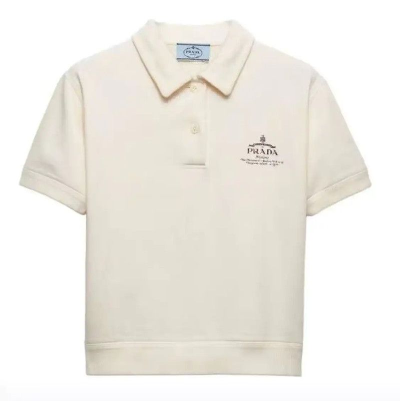 Prada Prada Summer White Cotton Embroidered Tee Size S / US 4 / IT 40 - 1 Thumbnail