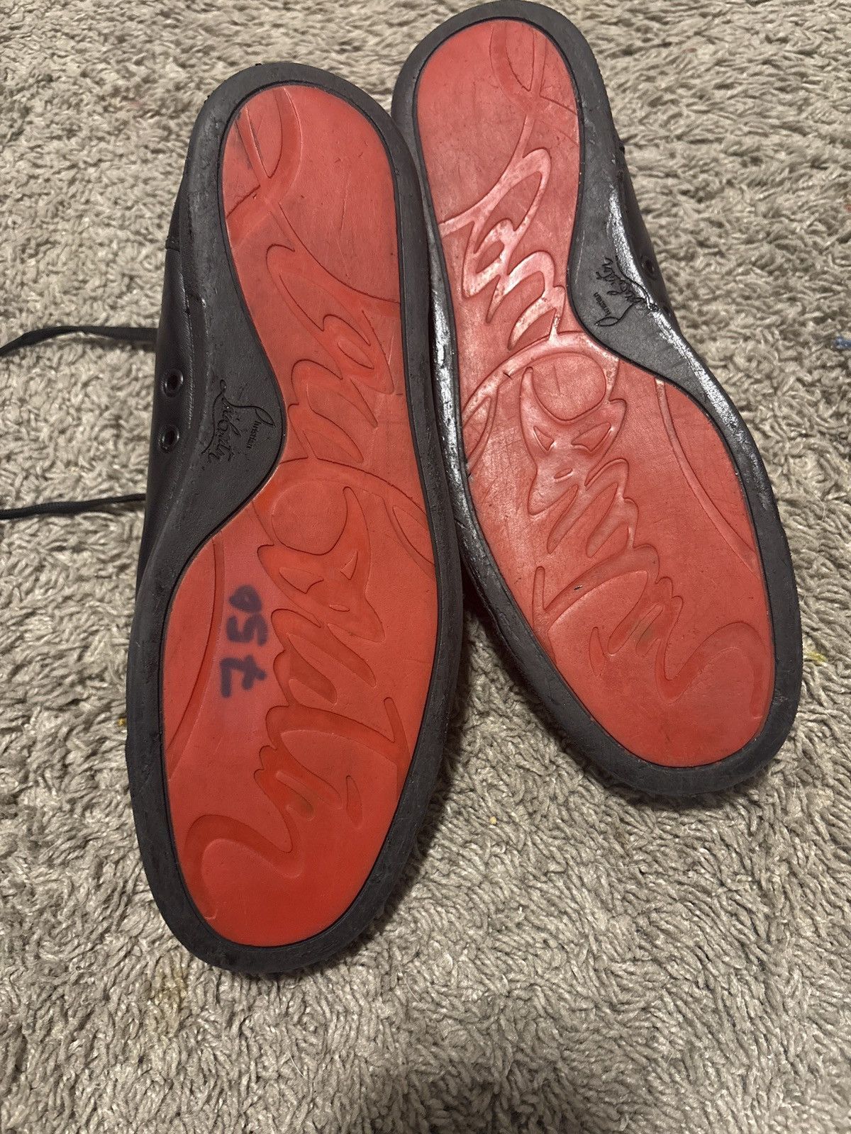 Christian Louboutin Christian Louboutin Louis Junior Flat Calf Black Sneakers Size US 8 / EU 41 - 3 Thumbnail