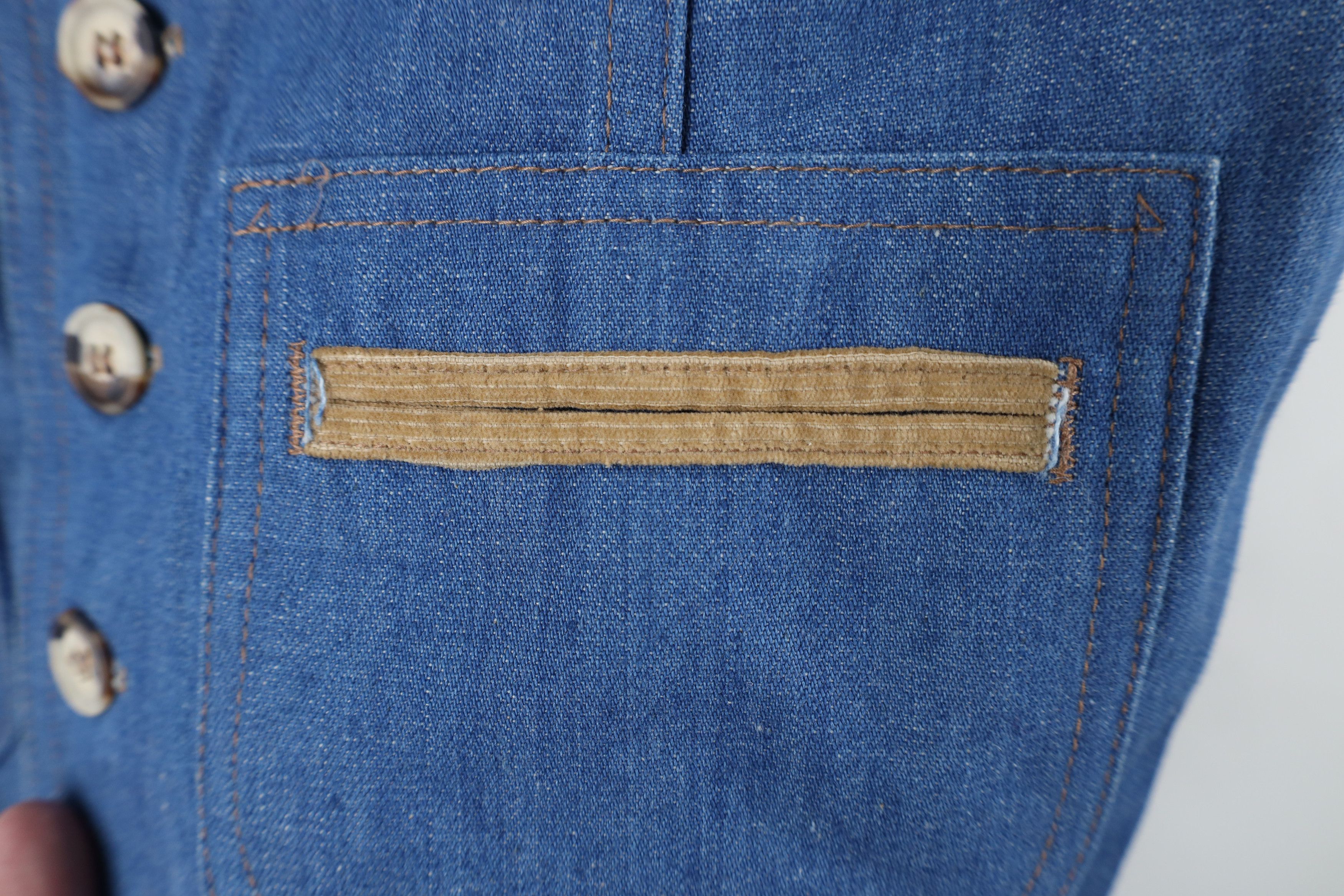 Vintage Vintage 70s Streetwear Corduroy Jean Vest Jacket Blue USA Size US XS / EU 42 / 0 - 4 Thumbnail