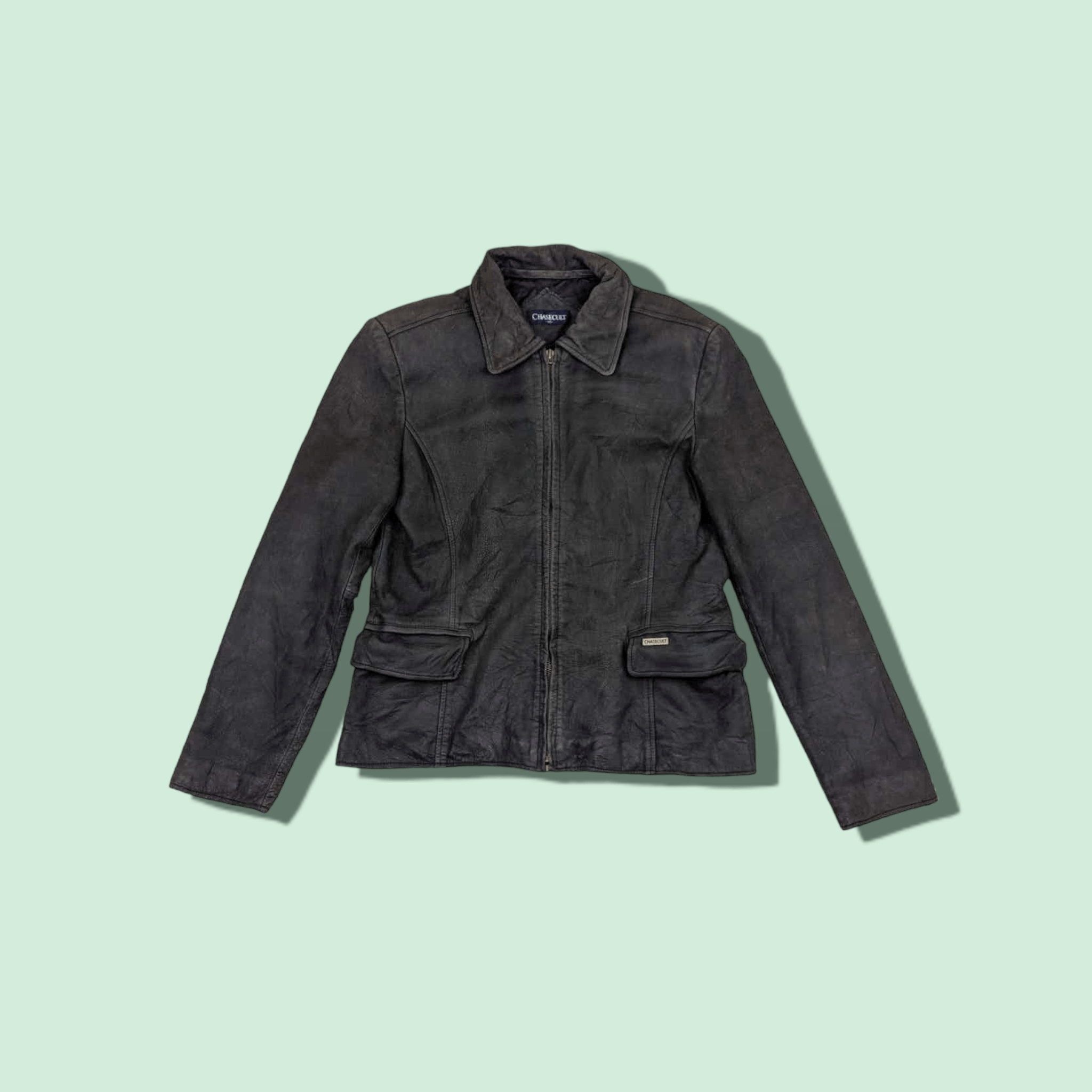 image of Japan Chasecult Nappa Leather Jacket in Grey, Women's (Size Medium)