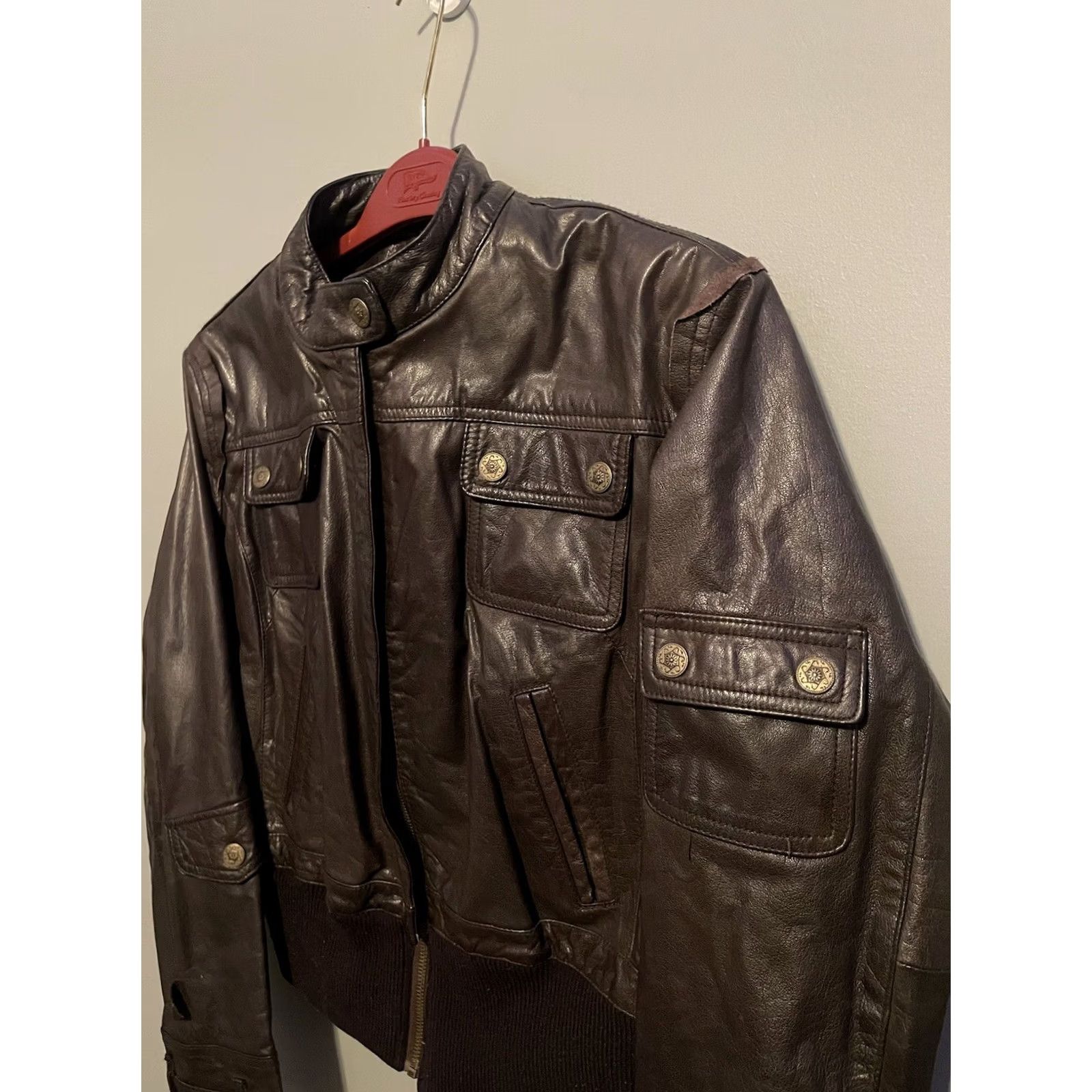 Vintage VINTAGE Wilsons Leather Western Motorcycle Jacket Womens XL Brown Leather Y2K B252 Size XL / US 12-14 / IT 48-50 - 2 Thumbnail