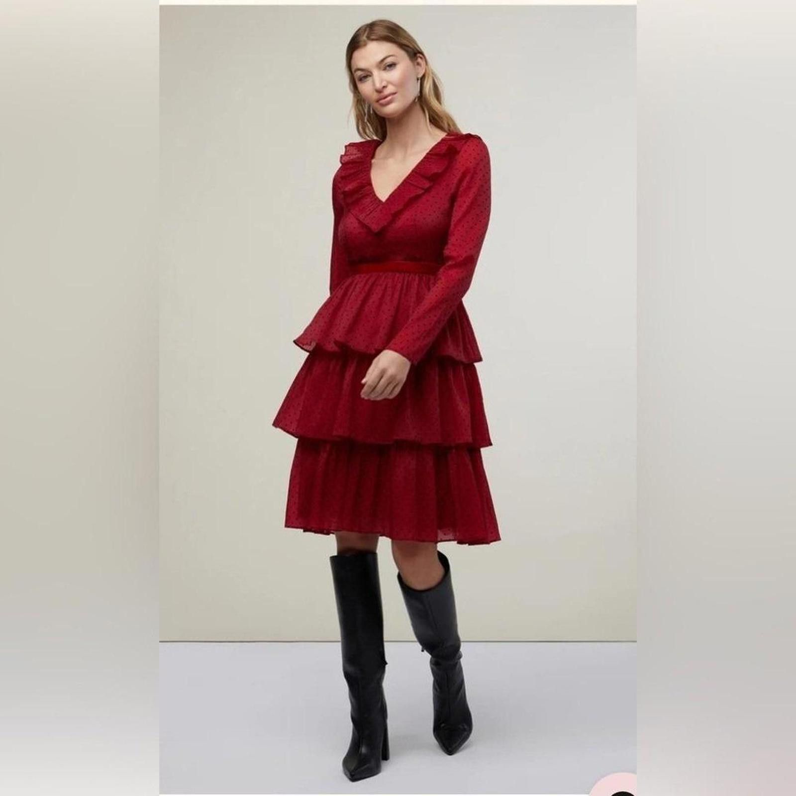 Other Rachel parcell Women's Red Black Polka Dot Long Sleeve 8 Size M / US 6-8 / IT 42-44 - 1 Thumbnail