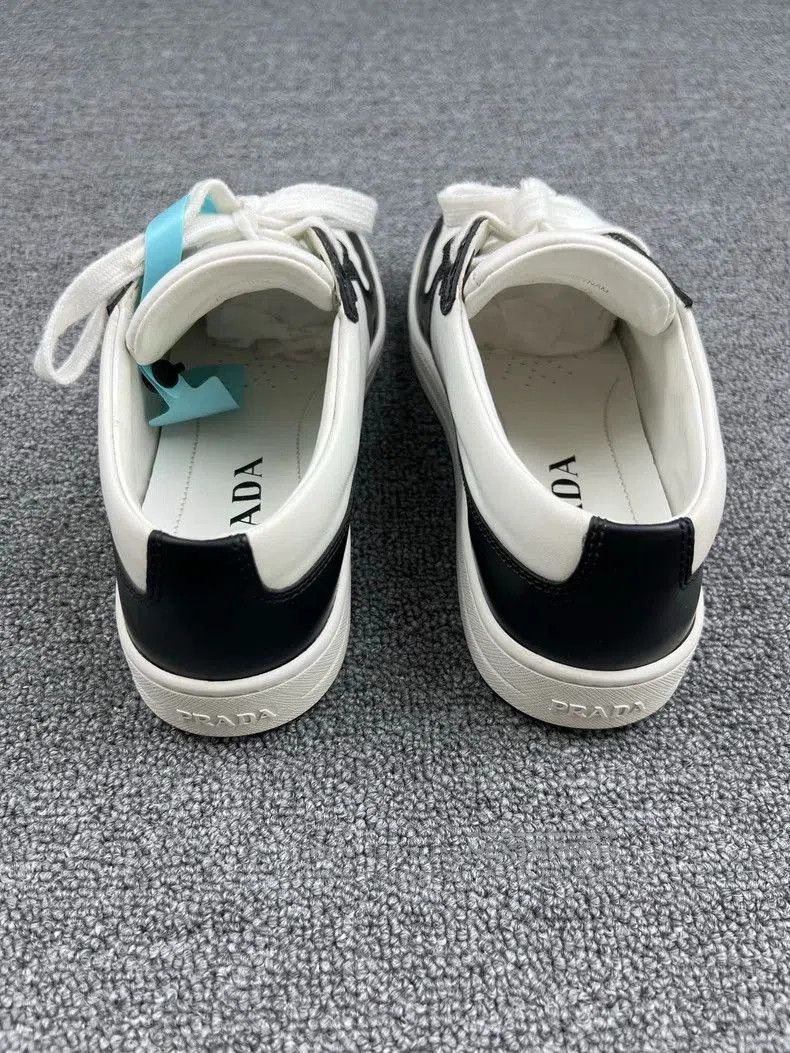 Prada Prada Black and White Triangle Logo Low-Top Sneakers. Size US 6.5 / EU 39-40 - 4 Thumbnail