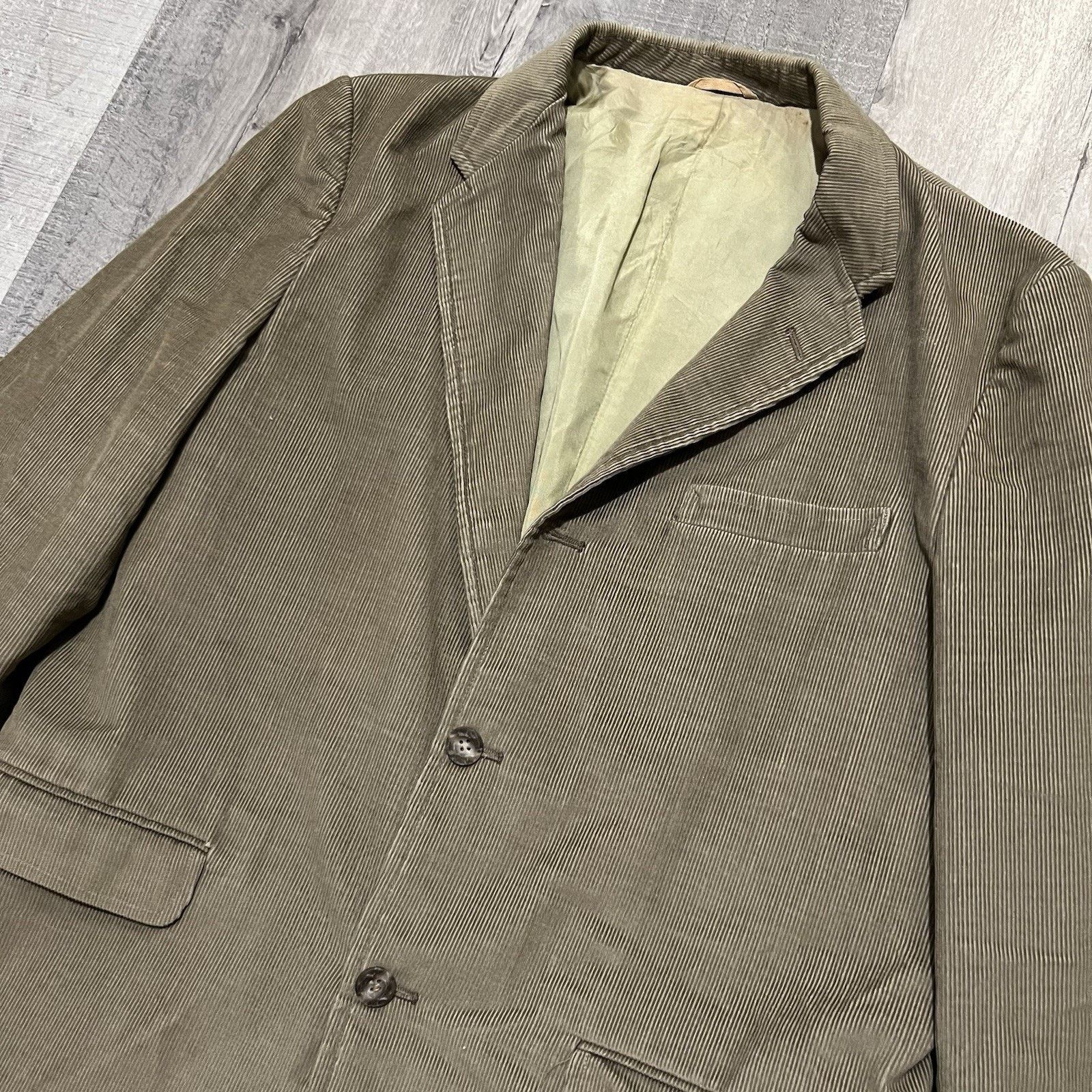Vintage VTG 60s 70s BRENT Tan Corduroy 3 Button Corduroy Casual Coat Size US M / EU 48-50 / 2 - 3 Thumbnail
