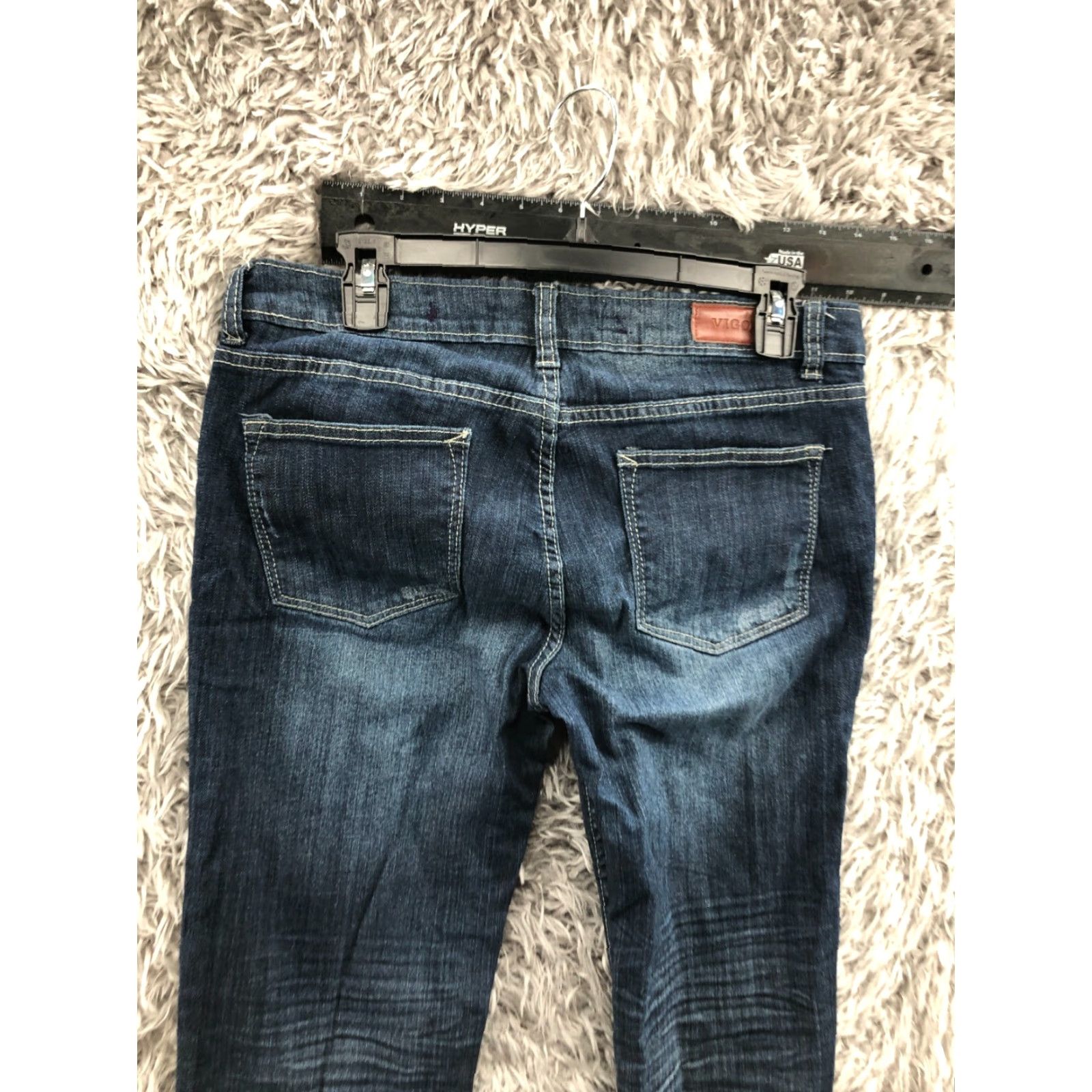 Vintage Vigold Jeans Skinny Womens Juniors Size 11 Blue Medium Wash 5-Pocket Regular Rise Belt Loops Size 32" / US 10 / IT 46 - 7 Thumbnail