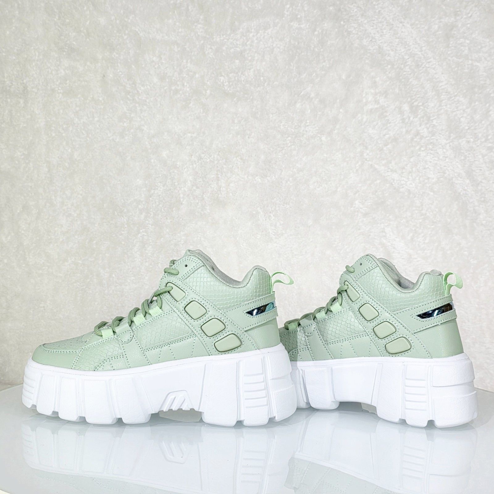 Other Green Sage Mint Platform Sports Sneakers Shoes (US Shoe Size Size US 6 / IT 36 - 1 Thumbnail