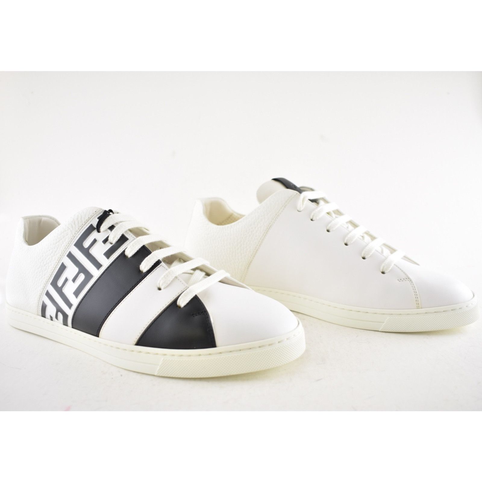 Fendi Fendi Mens Black White FF Monogram Low Trainer Sneaker US 10 Size US 10 / EU 43 - 6 Thumbnail