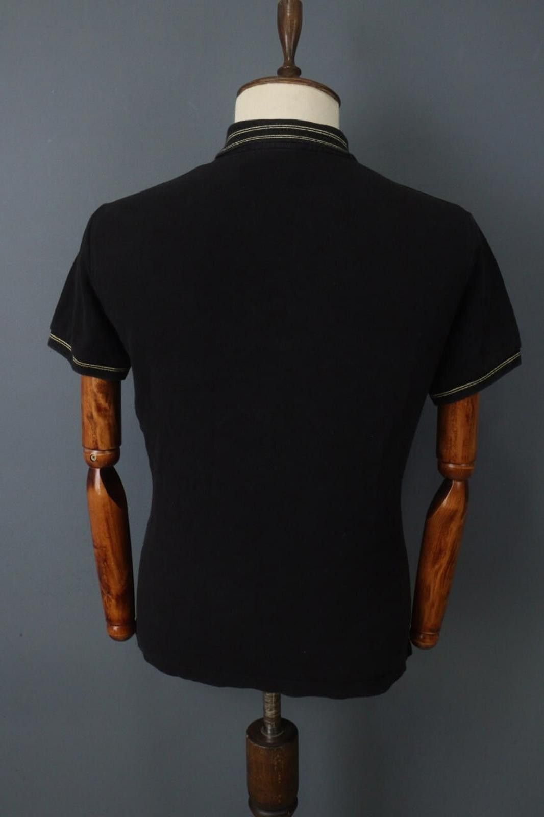 Versace Versace Black Cotton Collared Popover Polo Shirt Size L Size US L / EU 52-54 / 3 - 8 Thumbnail