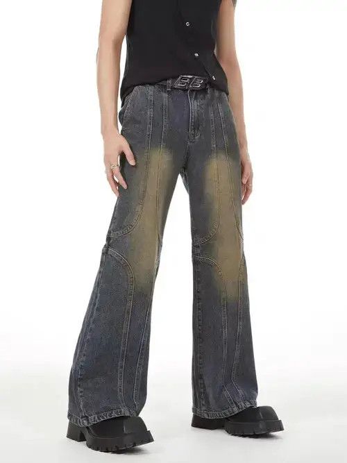 Jean Vintage individual cut design wide leg jeans Size US 34 / EU 50 - 6 Thumbnail