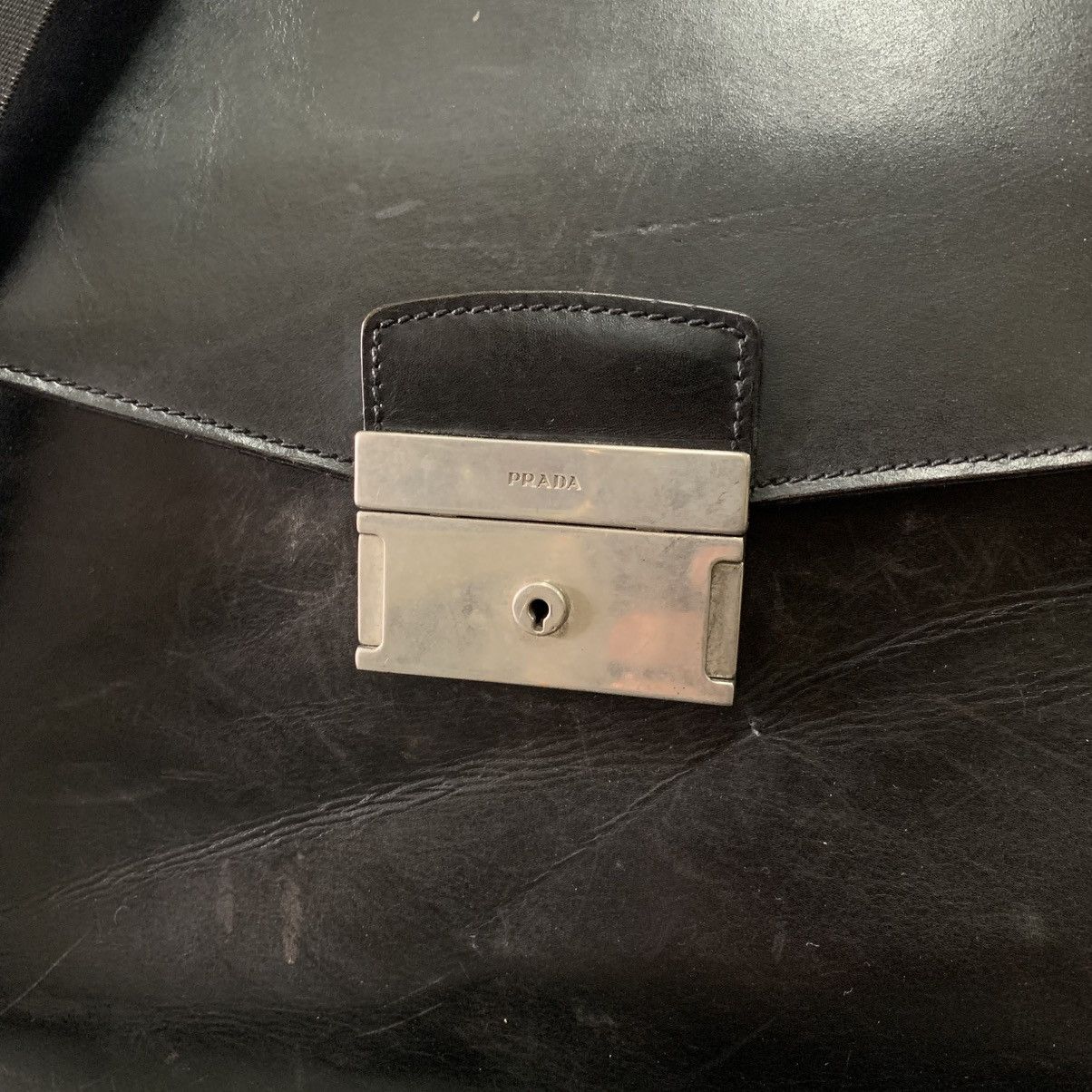 Prada Prada Vintage Leather Briefcase Bag Size ONE SIZE - 5 Thumbnail