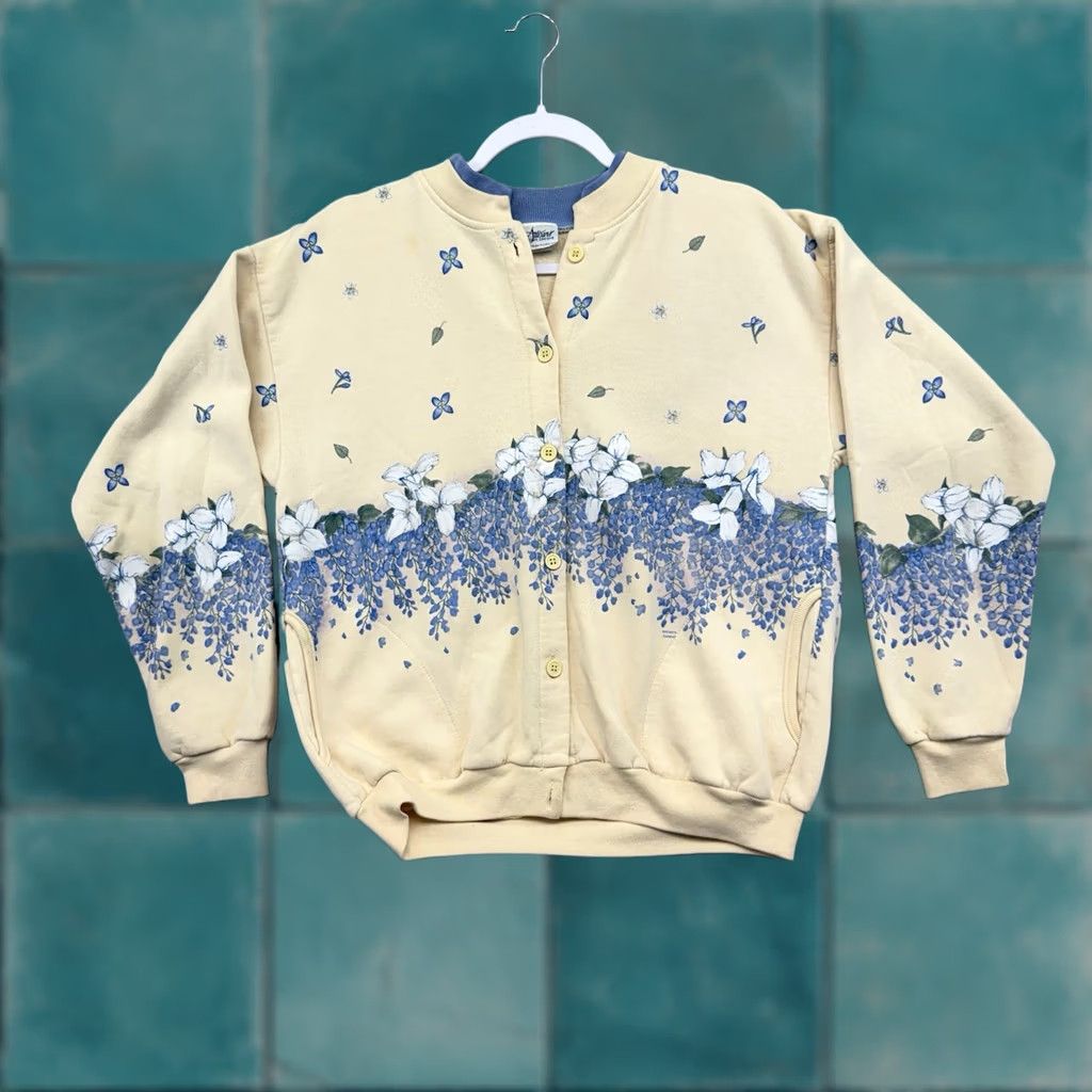 4SDESIGNS VINTAGE Artisans Sunschein Designs Womens Floral Cardigan Sweater M Cottage Grandma Size M / US 6-8 / IT 42-44 - 1 Thumbnail