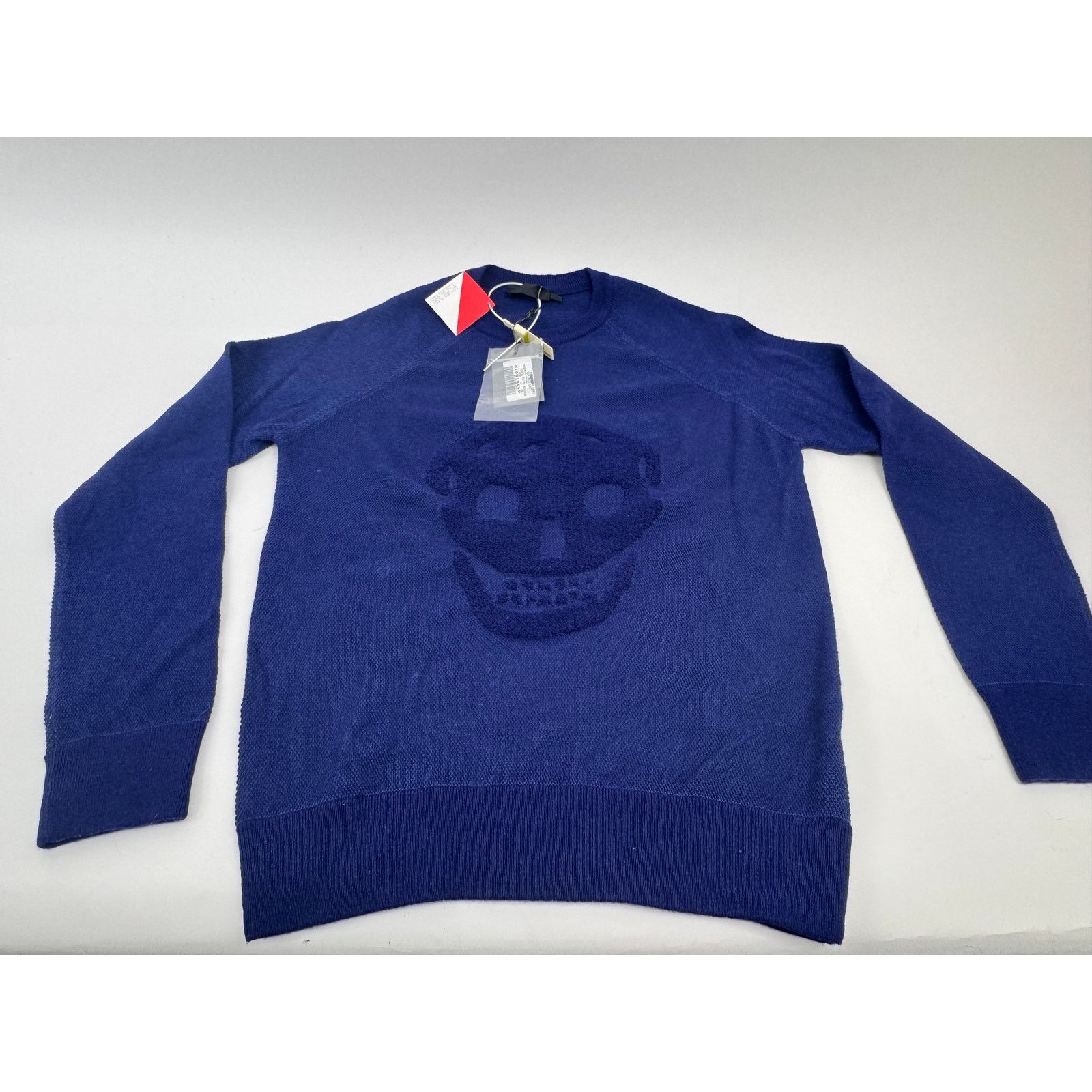 Alexander McQueen Alexander McQueen Blue Skeleton Wool Blend Sweater Size XL Size US XL / EU 56 / 4 - 1 Thumbnail