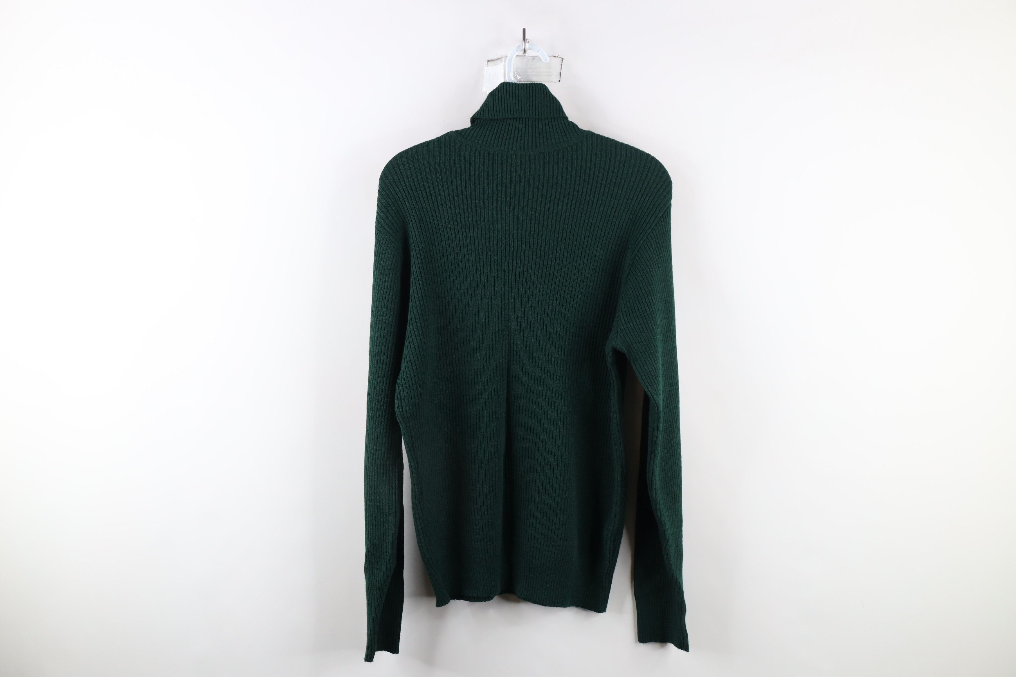 Vintage Vintage 70s Streetwear Ribbed Turtleneck Sweater Green USA Size L / US 10 / IT 46 - 5 Thumbnail