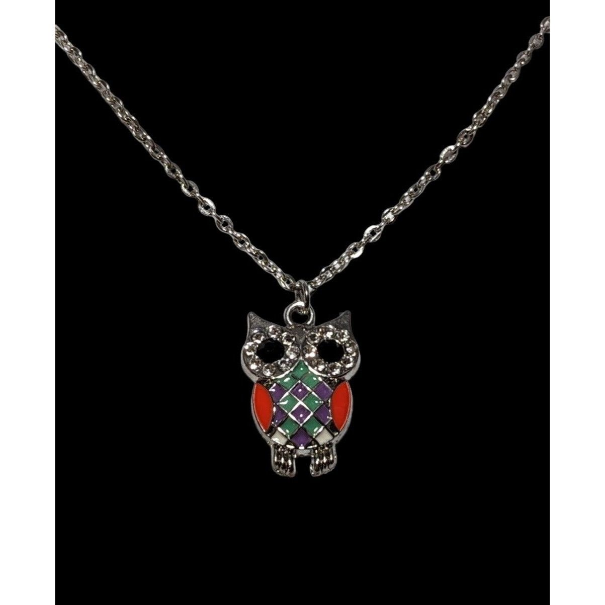 Other Rainbow Enamel Rhinestone Owl Pendant Necklace Size ONE SIZE - 2 Thumbnail