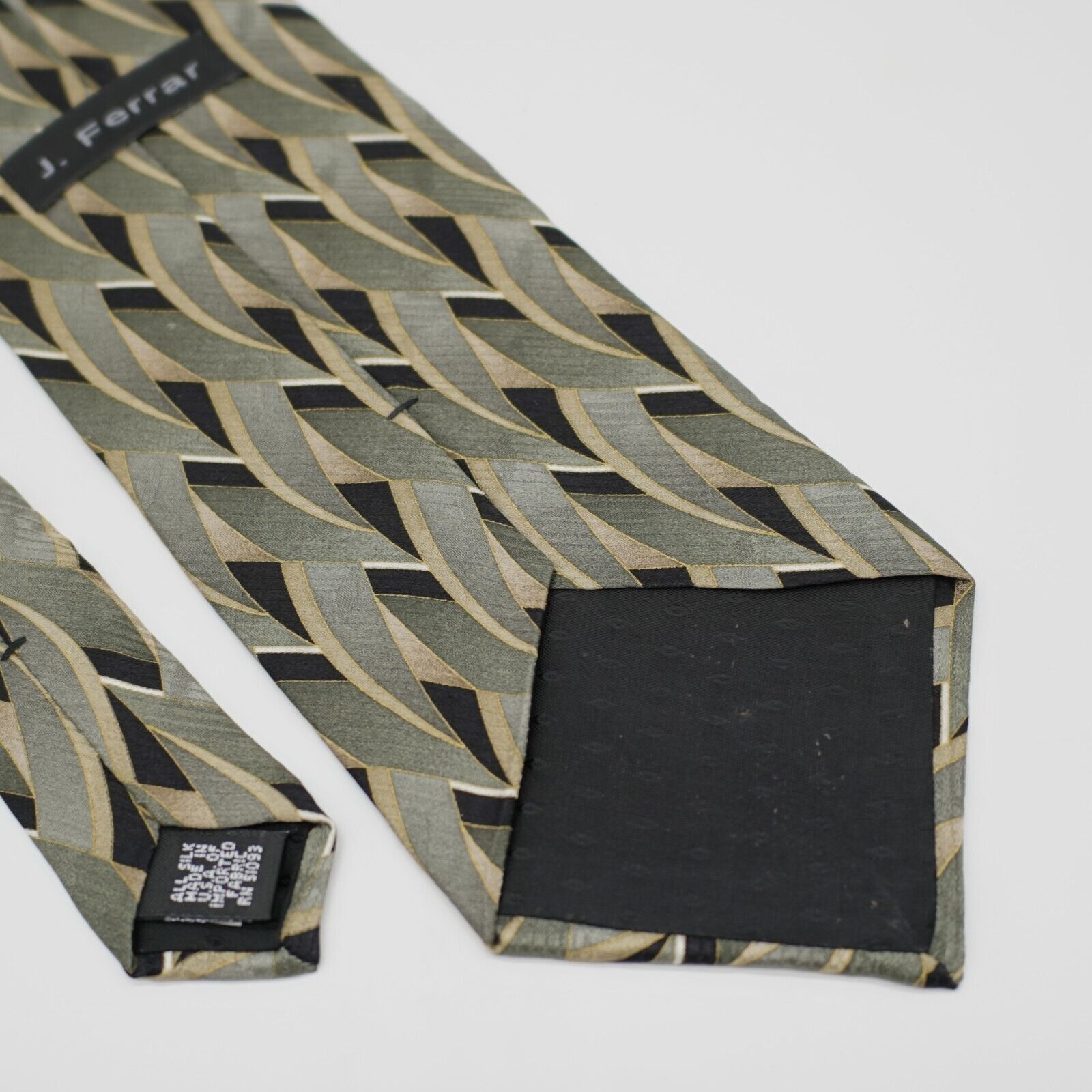 J Ferrar J. Ferrar Green Tan Abstract Geometric Jacquard Print Long W Size ONE SIZE - 4 Thumbnail