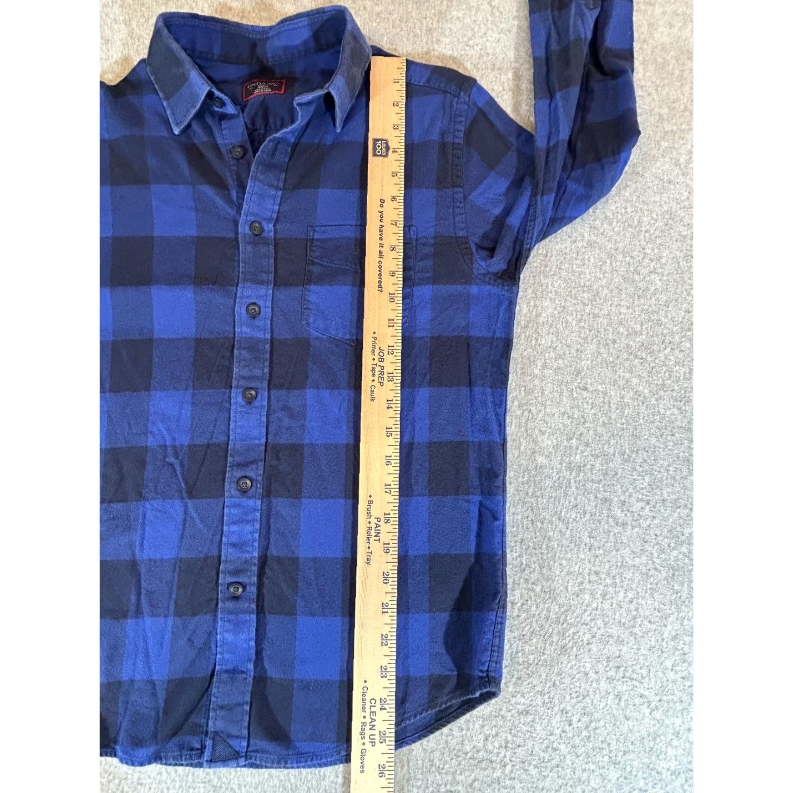 UNTUCKit UNTUCKit Shirt Mens Small Blue Buffalo Plaid Flannel Button Long Sleeve Slim Fit Size US S / EU 44-46 / 1 - 5 Thumbnail