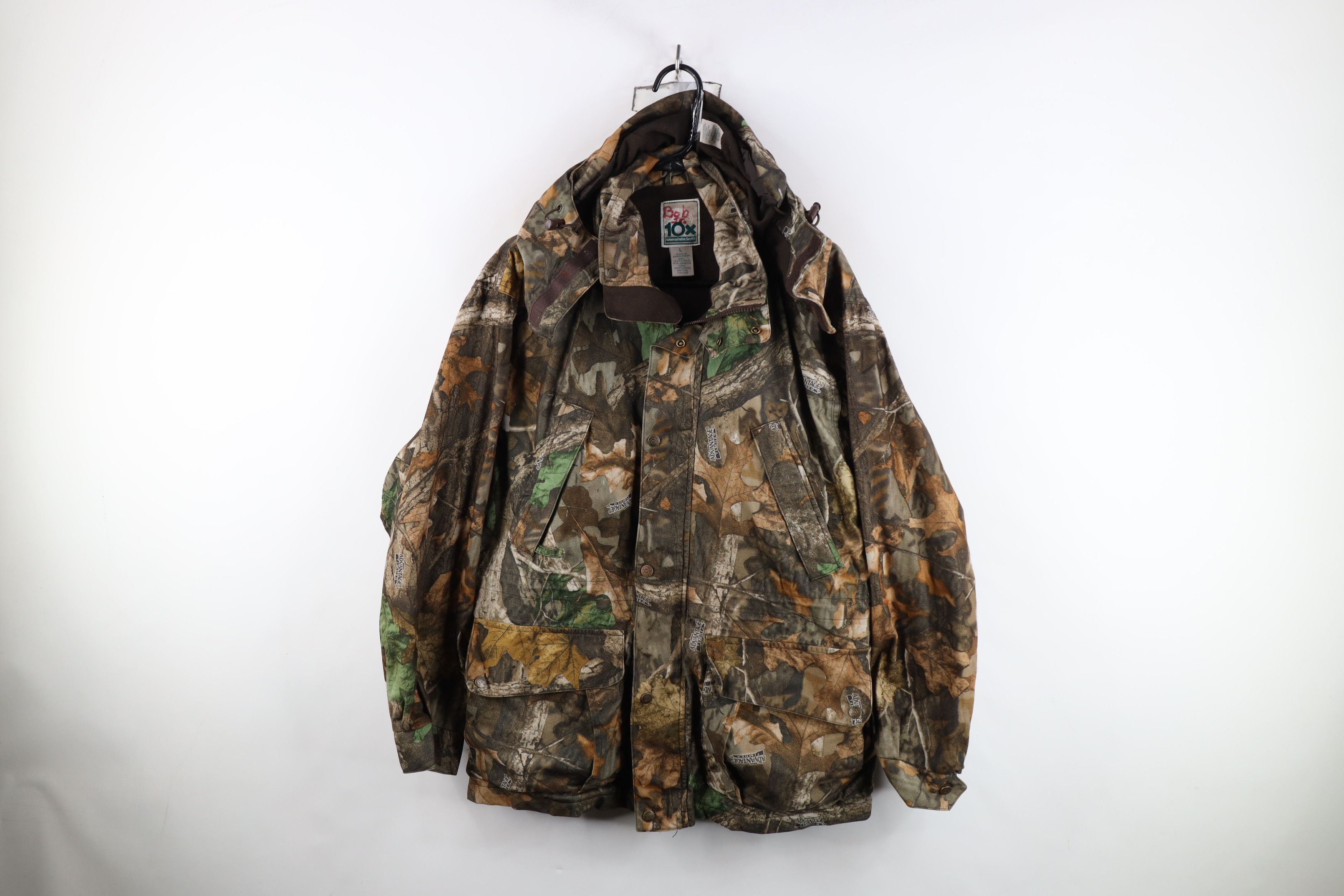 Vintage Vintage 90s Streetwear Timber Camouflage Hooded Jacket Size US L / EU 52-54 / 3 - 1 Thumbnail