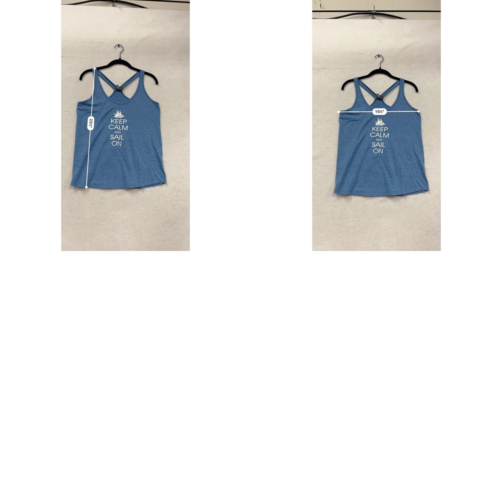 Vintage District Keep Calm And Sail On Blue Racerback Tank Top M Womens Tank Size M / US 6-8 / IT 42-44 - 8 Thumbnail