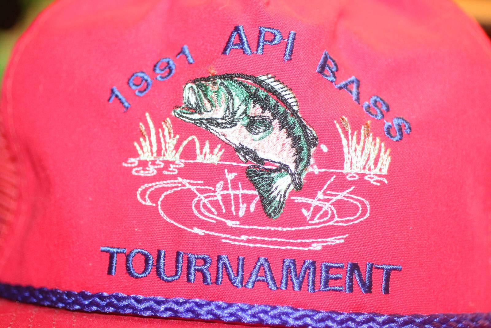 Bass Vintage 1991 API Bass Tournament Trucker Hat Rope Snapback Size ONE SIZE - 2 Thumbnail