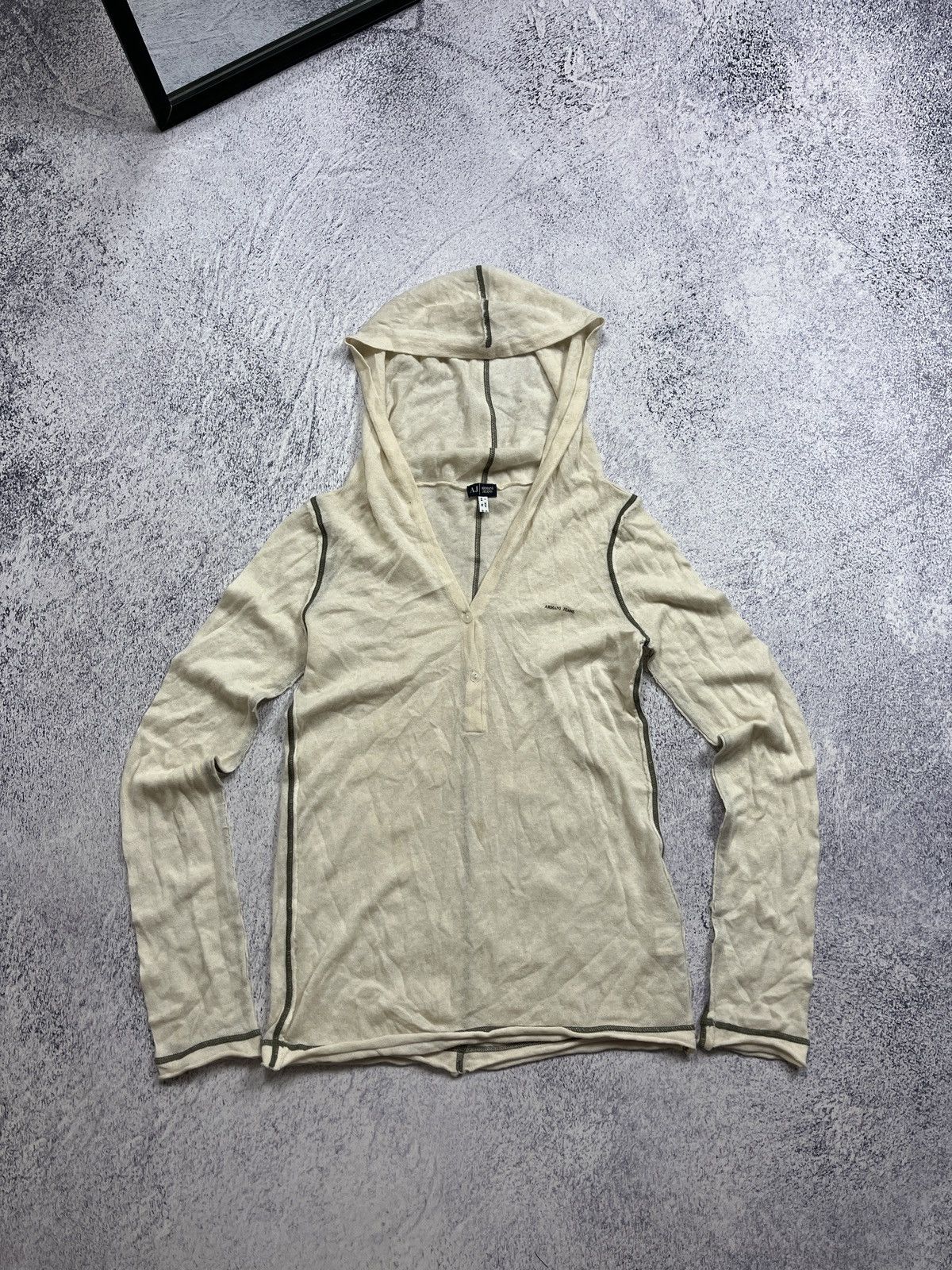 Giorgio Armani Vintage Armani Jeans Cashmere Avant Garde Hoodie Japanese Size M / US 6-8 / IT 42-44 - 1 Thumbnail