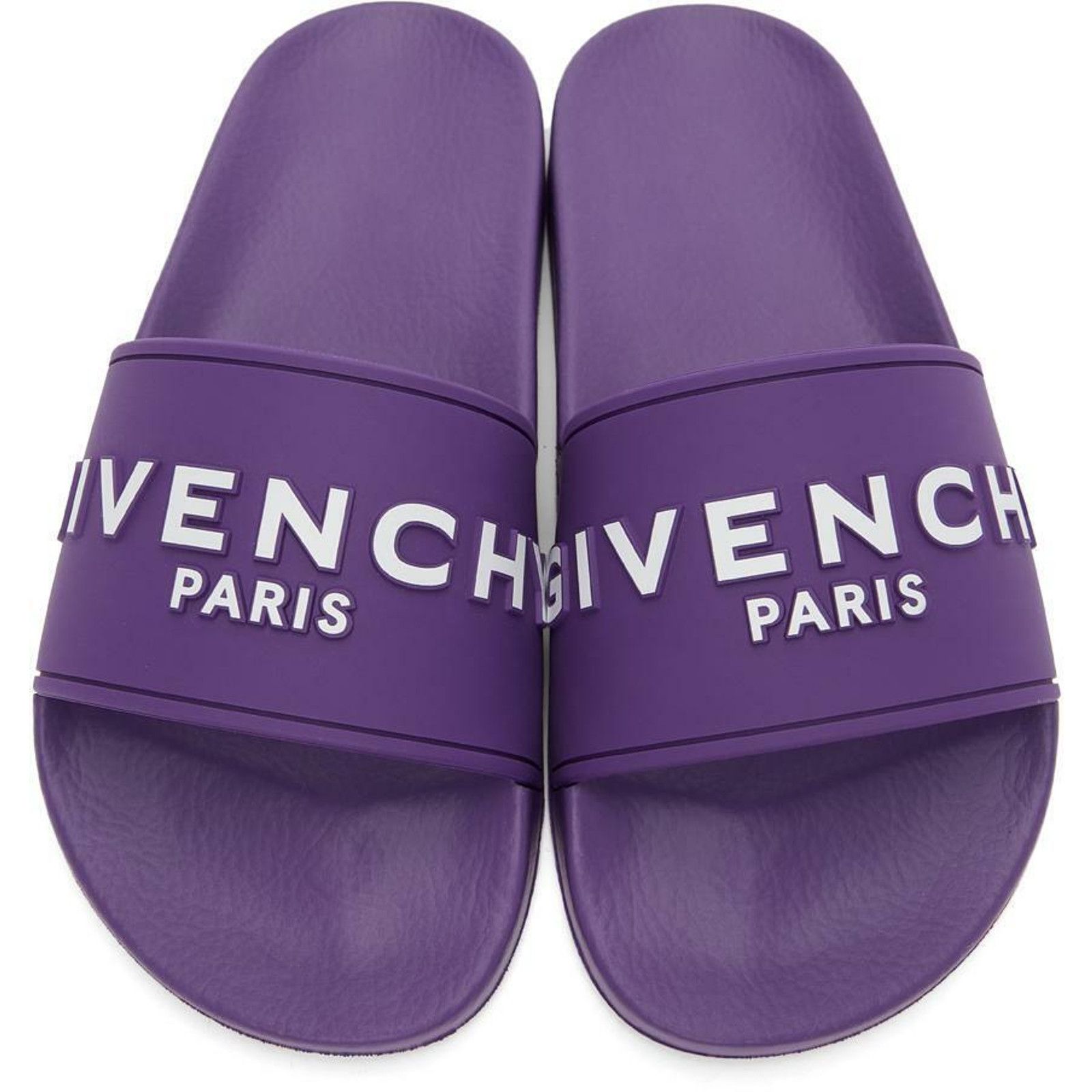 Givenchy Givenchy Paris Purple Rubber White Logo Slide On Pool Sandal Size US 6 / IT 36 - 4 Thumbnail