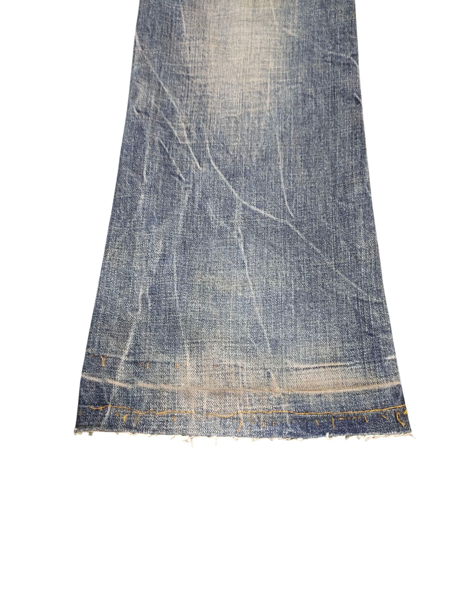 Le Grande Bleu (L.G.B.) Flare Jeans Red Pepper Embroid Distress Bootcut Low Rise Y2k Size US 27 - 7 Thumbnail