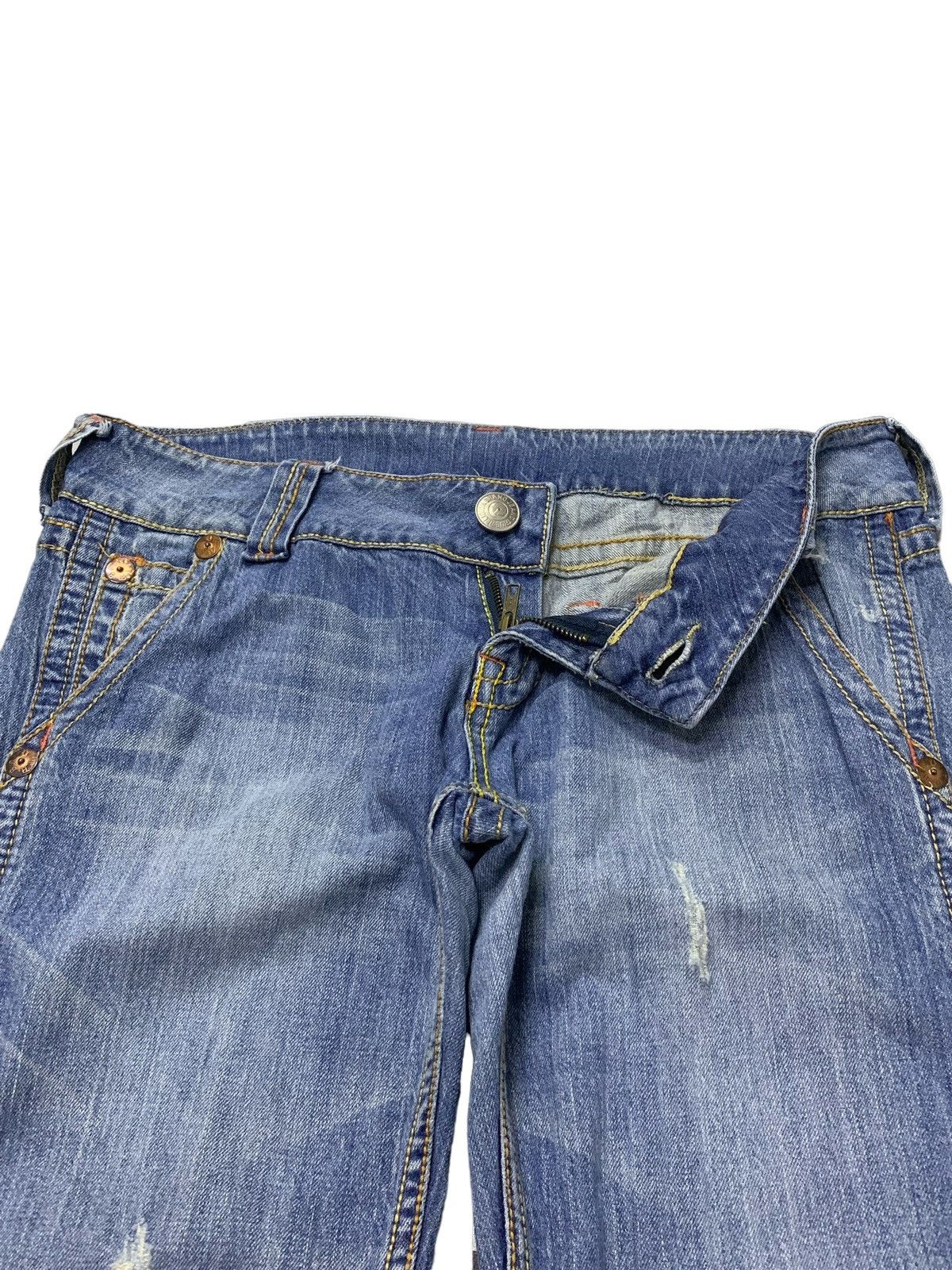 Affliction × True Religion True Religion Sammy Big T Distressed Flare Denim Pants Size US 30 / EU 46 - 14 Thumbnail