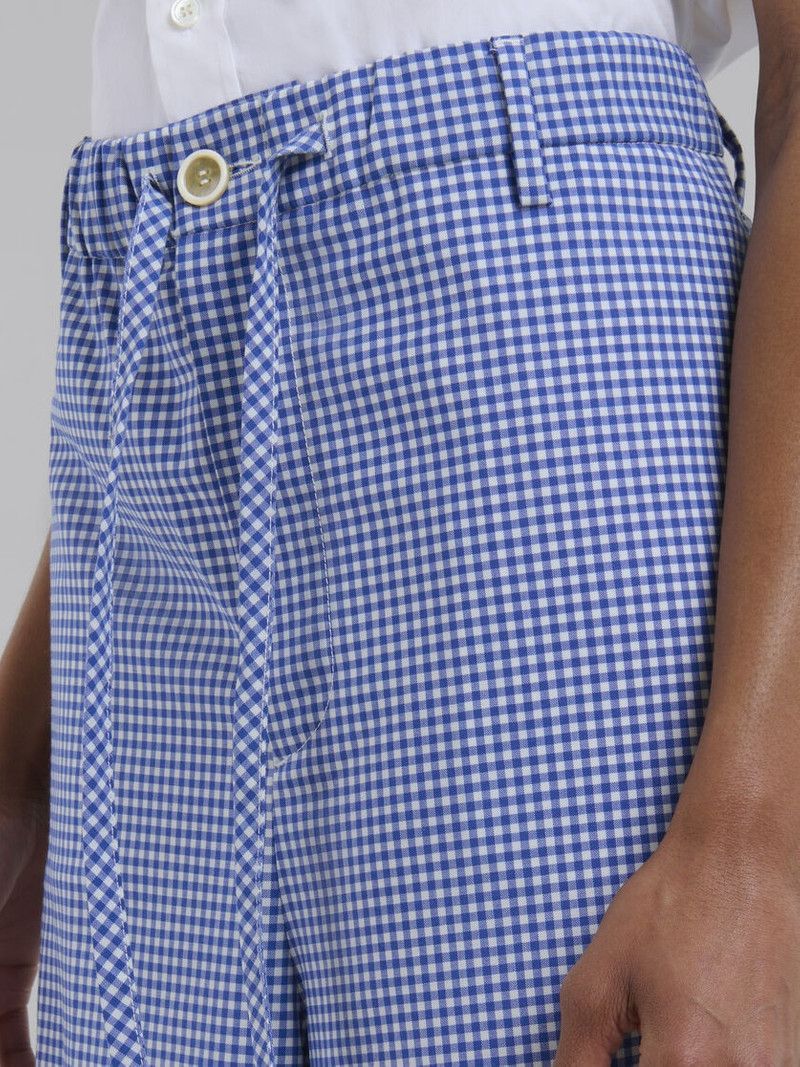 Marni o1w1db10426 Checked Drawstring Trousers in Blue Size 25" / US 0 / IT 36 - 4 Thumbnail