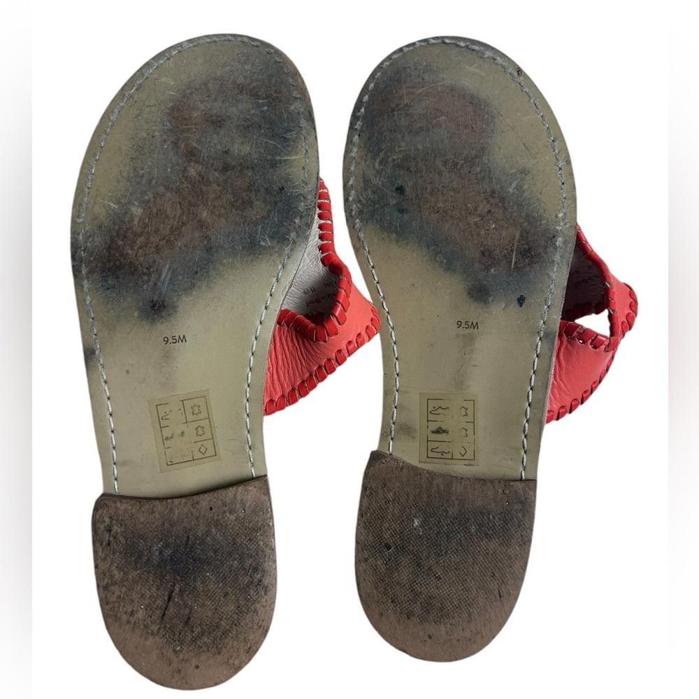 Designer Jack Roger l Jackie Leather Orange Sandals 9.5 Size US 9.5 / IT 39.5 - 7 Thumbnail