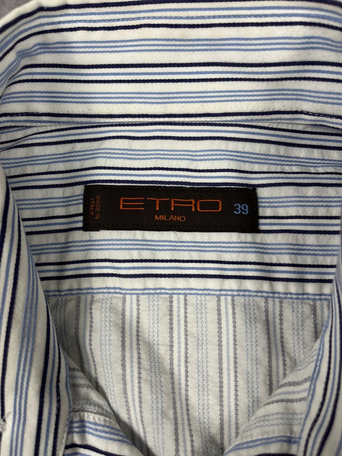 Etro ETRO Size 39 M Stripe Cotton Button Up Long Sleeve Shirt Size US M / EU 48-50 / 2 - 2 Thumbnail