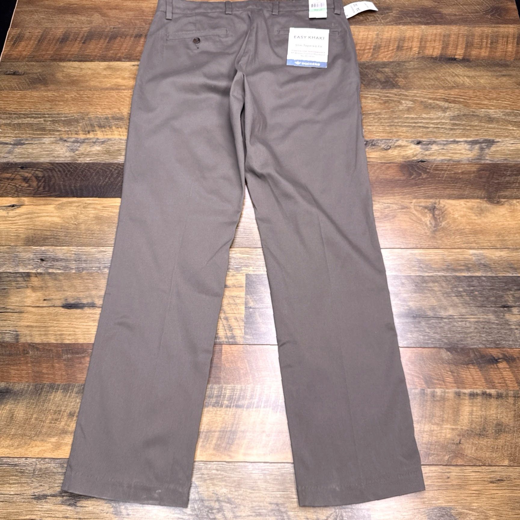 Dockers Dockers Slim Pants Mens 34x32 Khaki Stretch Twill Cotton Blend Flat Front Tapered Preppy Casual Workwear New Size US 34 / EU 50 - 3 Thumbnail