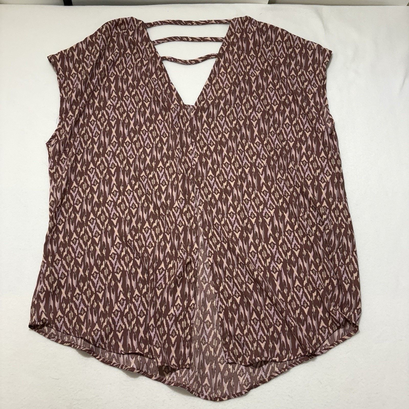 Other Torrid 0 Large Georgette Strappy Split Back Blouse Pink Top Size L / US 10 / IT 46 - 10 Thumbnail