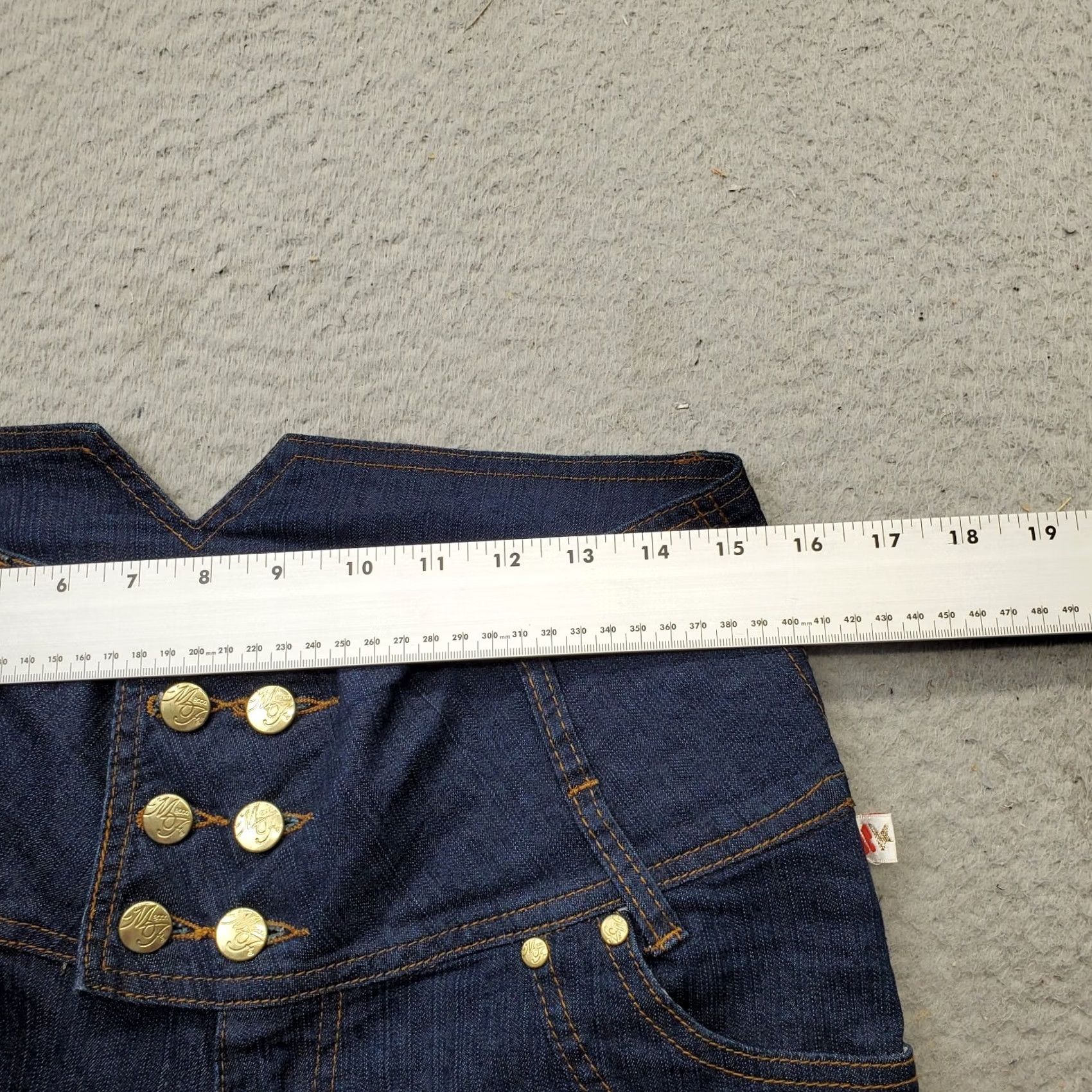 Denime Mecca Femme Jeans Womens 9/10 Blue Denim Straight Leg Button Fly Slit Pocket 31in Waist Inseam 24.75in Size 30" / US 8 / IT 44 - 6 Thumbnail