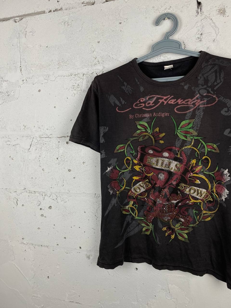 Ed Hardy × Japanese Brand × Vintage Ed Hardy TShirt Vintage Style Big Logo Print Y2K Skull 💀 Size US M / EU 48-50 / 2 - 1 Thumbnail