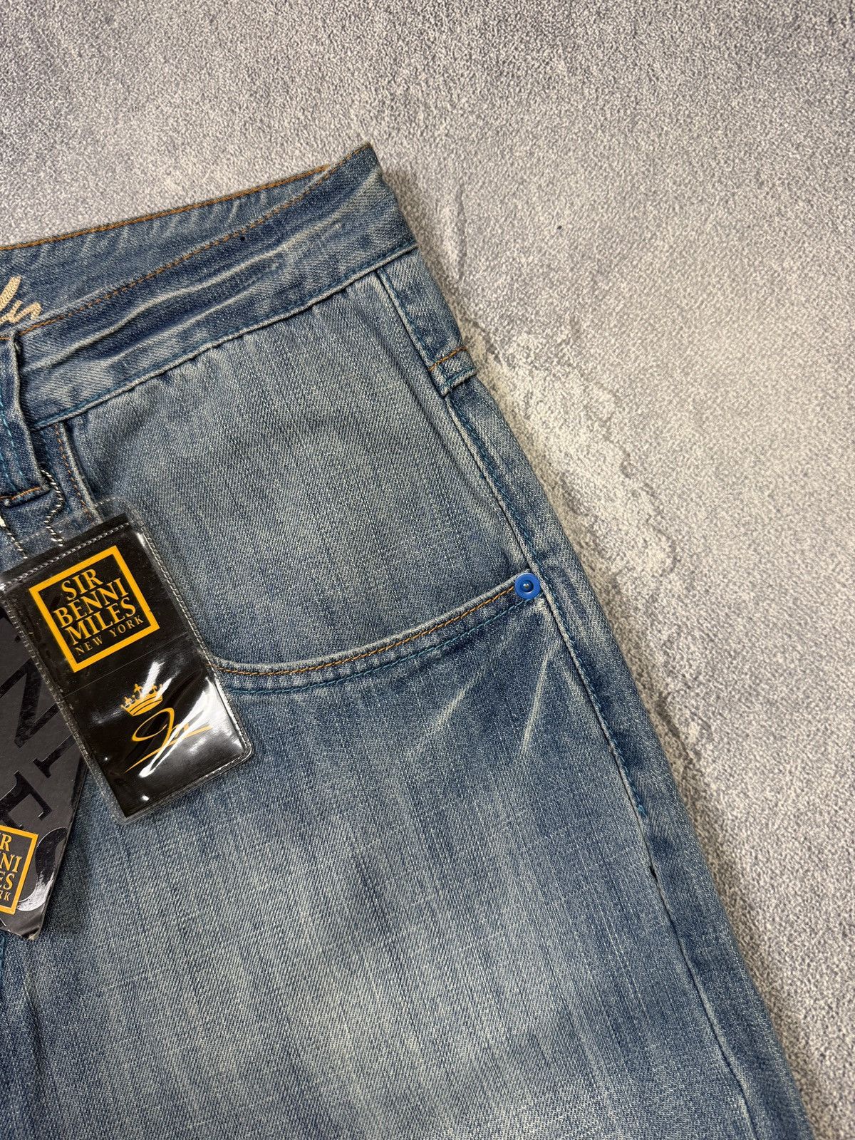Other Sir Benni Miles Chain Pattern Stitch Washed Jeans Baggy Y2K Size US 32 / EU 48 - 9 Thumbnail