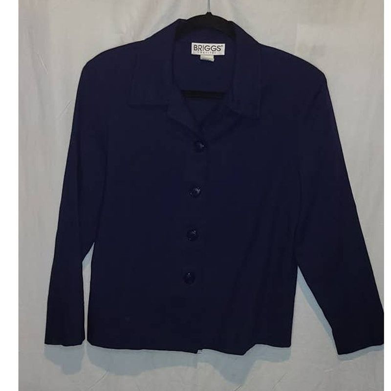 Vintage Womens Brigga Petite Royal Blue Blazer Size Medium Size M / US 6-8 / IT 42-44 - 1 Thumbnail