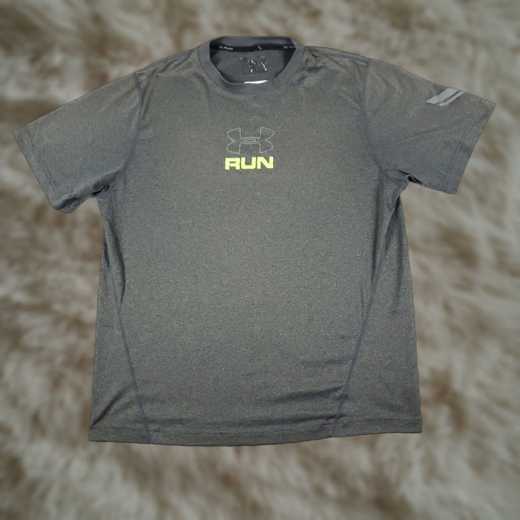 Under Armour Under Armour Run T Shirt Mens Large Gray Heatgear Active Workout Adult Size US L / EU 52-54 / 3 - 1 Thumbnail