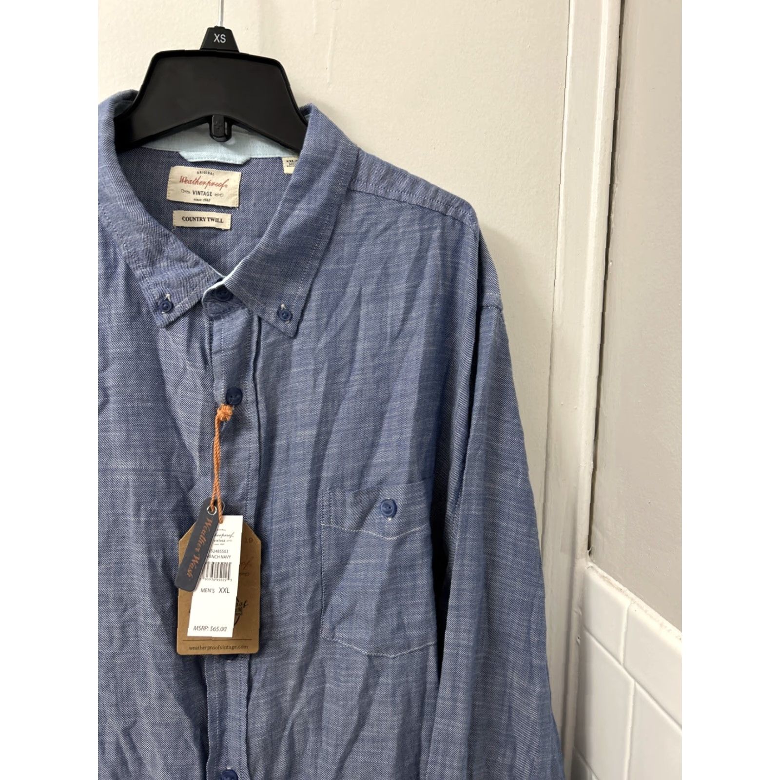 Weatherproof VINTAGE Weatherproof Shirt Mens 2XL Blue Country Twill Button-Down Long Sleeve Size US XXL / EU 58 / 5 - 4 Thumbnail