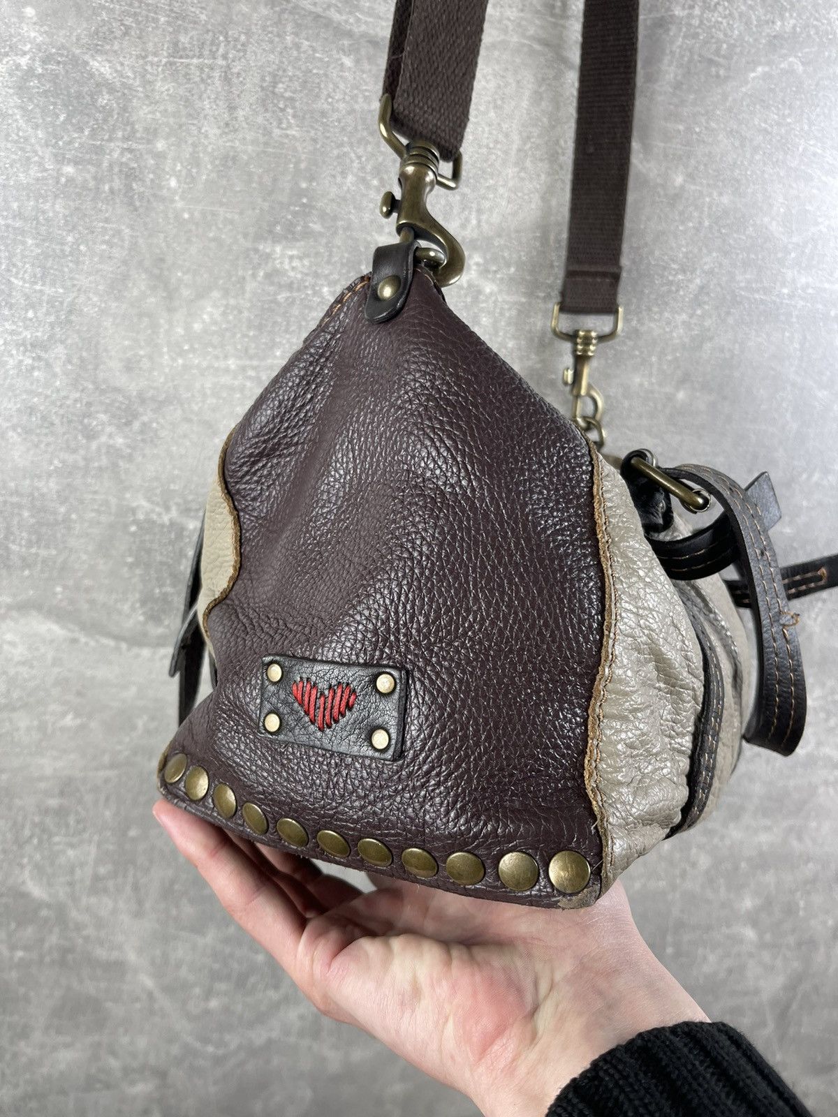 Genuine Leather Sofia C. Avant Garde Dark Brown Genuine Leather Shoulder Bag Size ONE SIZE - 8 Thumbnail