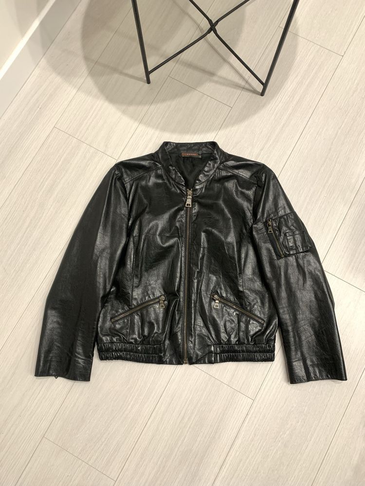 Prada Prada Vintage Leather Jacket art. 148271 Size S / US 4 / IT 40 - 1 Thumbnail