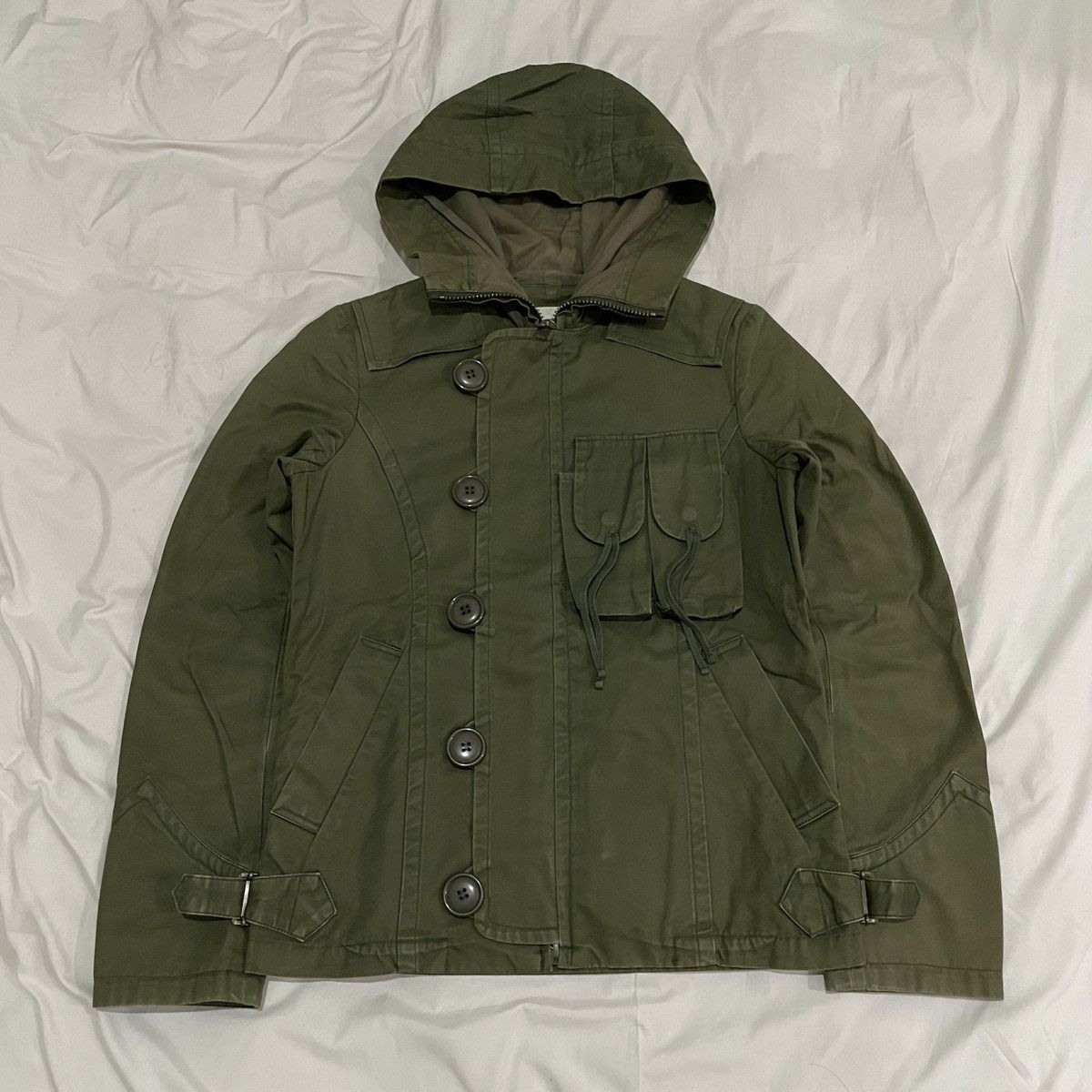 image of Vintage Sunaokuwahara Issey Miyake Millitary Jacket in Army Green, Men's (Size Medium)