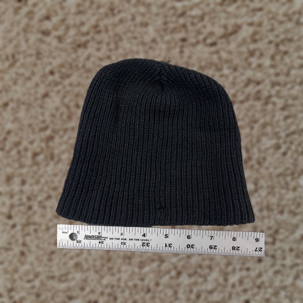 Vintage Black Acrylic Double Knitted Beanie Toque - Adult One Size - Lightweight Winter Ski Hat - Unisex Outdoor Casual Size ONE SIZE - 1 Thumbnail