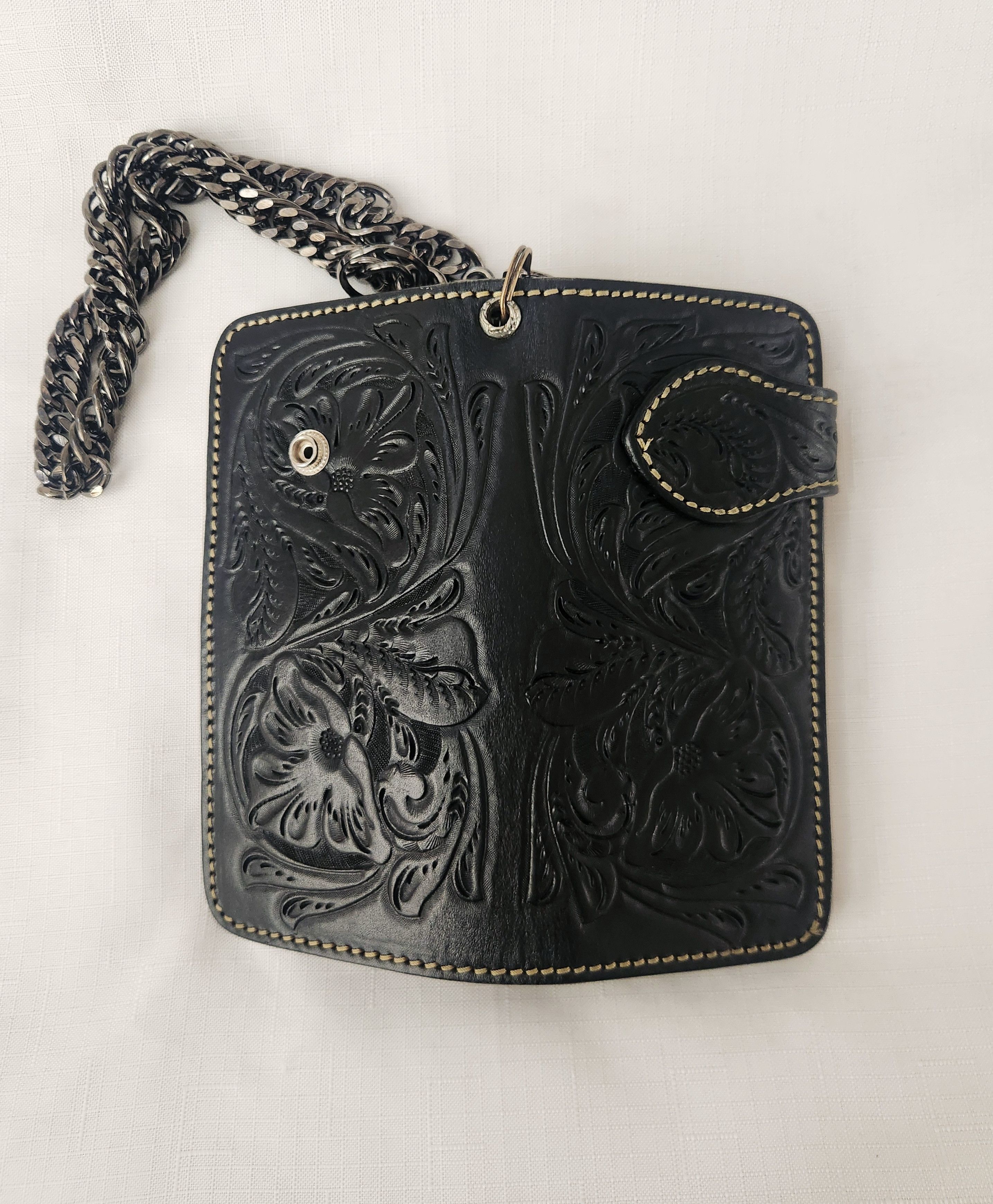 Other Indian Tattoo Genuine Leather Black Western Biker Wallet Size ONE SIZE - 13 Thumbnail