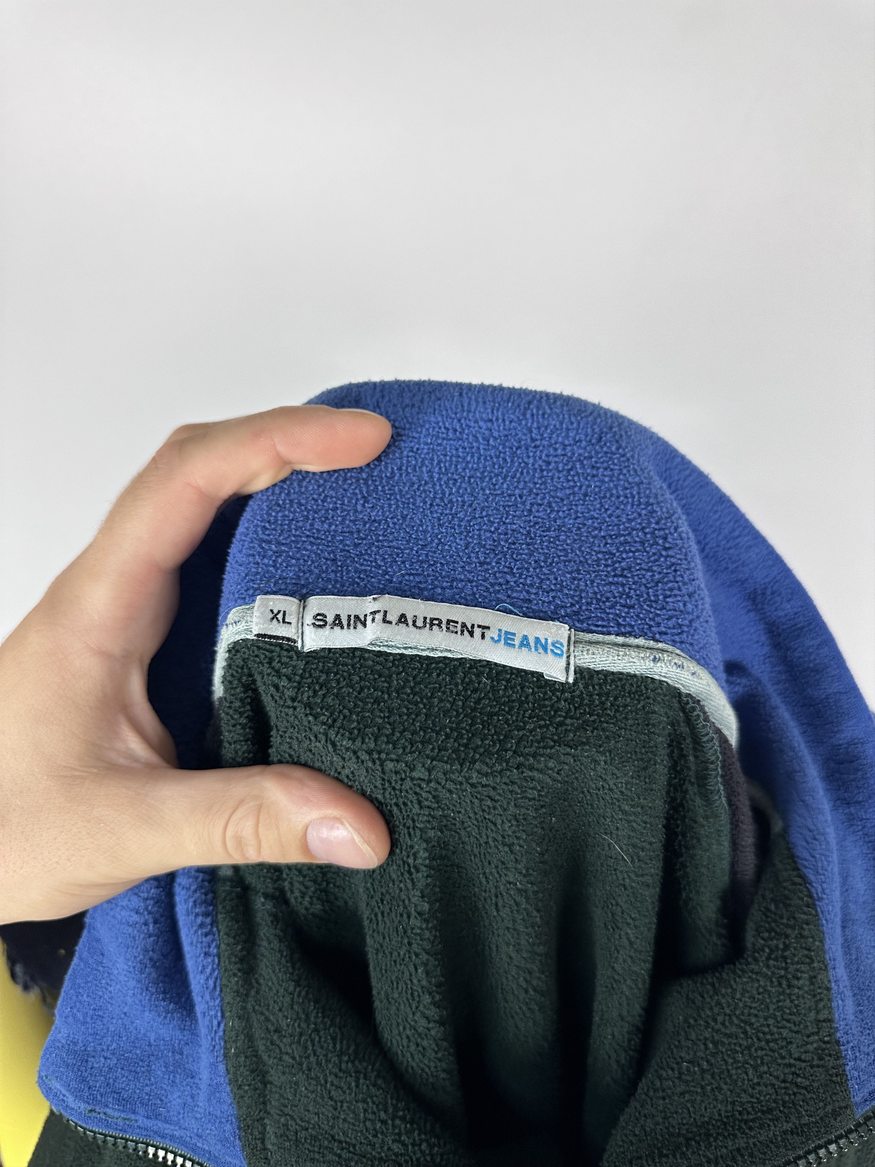 Saint Laurent Paris × Vintage SAINT LAURENT JEANS Fleece Jacket 1\2 Zip Pullover Green Size US XL / EU 56 / 4 - 14 Thumbnail