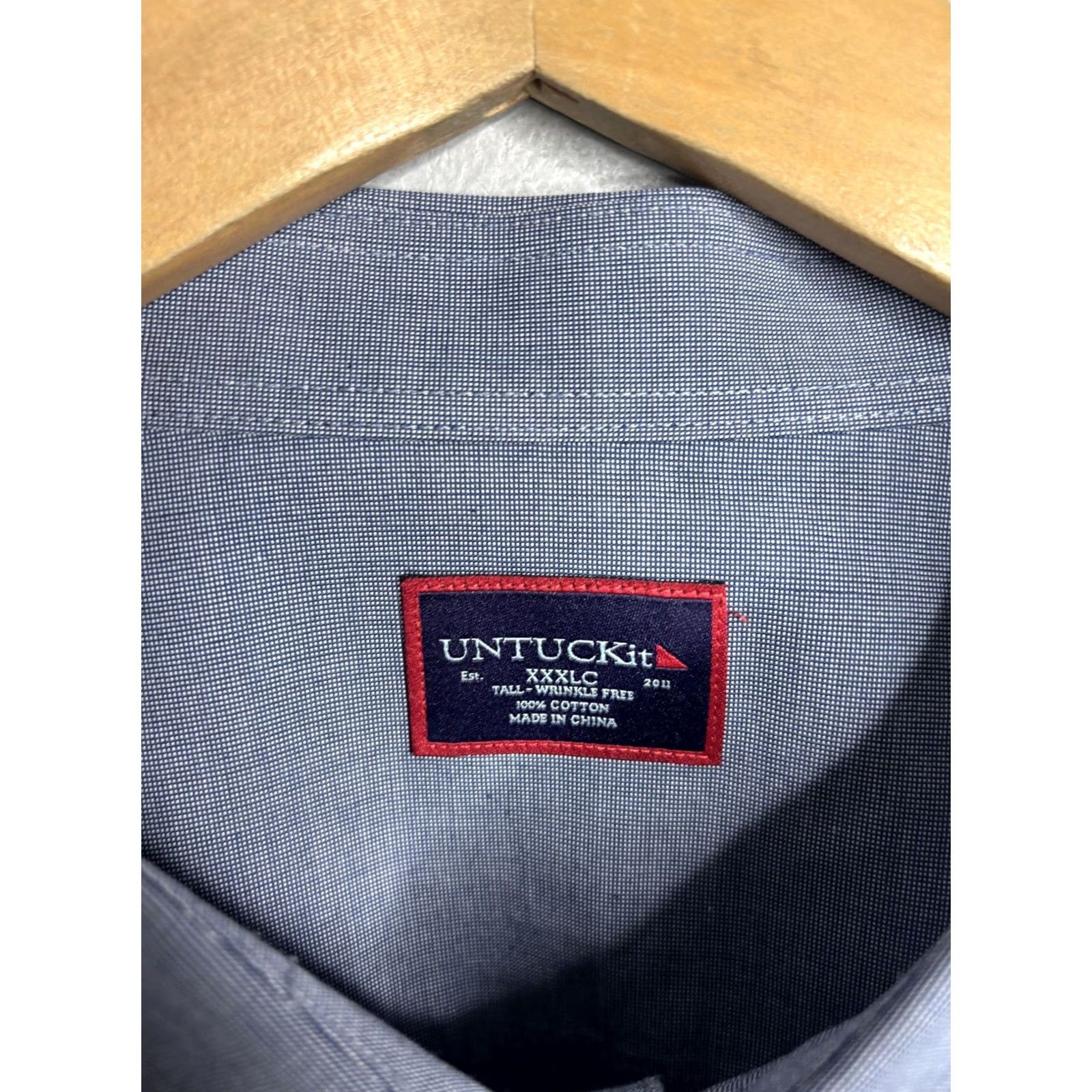 UNTUCKit UNTUCKit Shirt Mens 3XL Tall Blue Wrinkle Free Button Front Long Sleeve Shirt Size US XXL / EU 58 / 5 - 3 Thumbnail