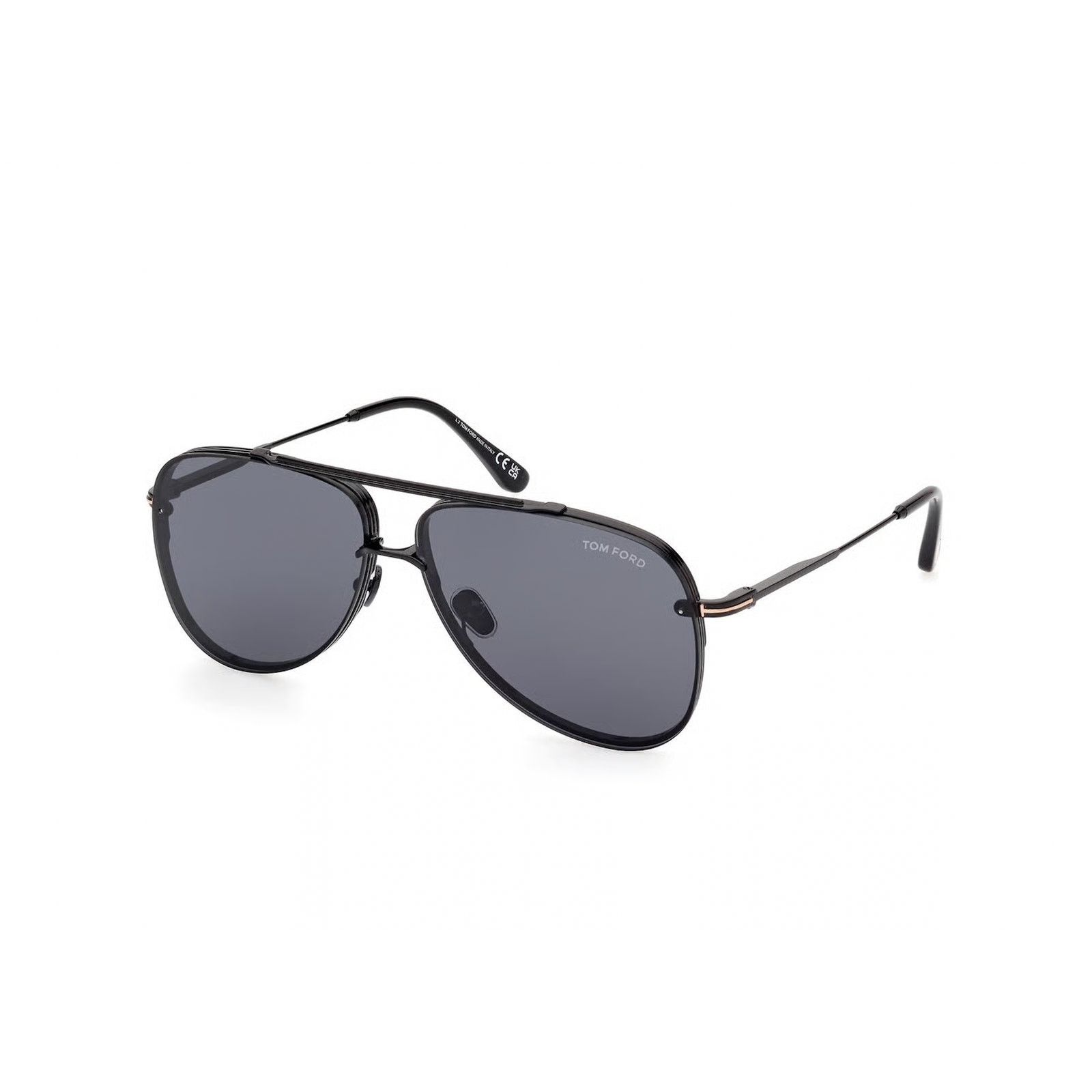 Tom Ford TOM FORD Sunglasses FT1071 01A Leon Shiny Black/Smoke Grey Size ONE SIZE - 2 Thumbnail